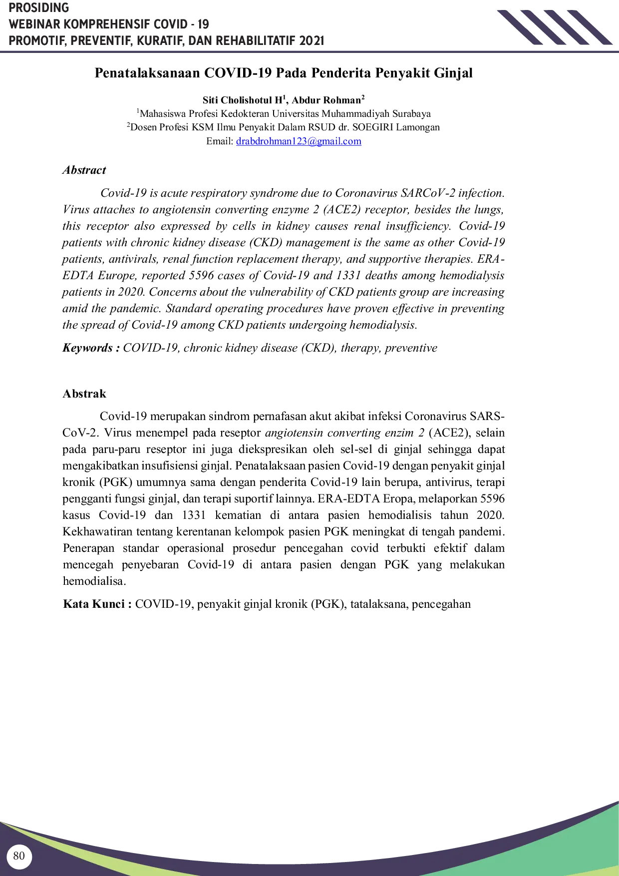 JURIS Penatalaksanaan COVID 19 Pada Penderita Penyakit Ginjal