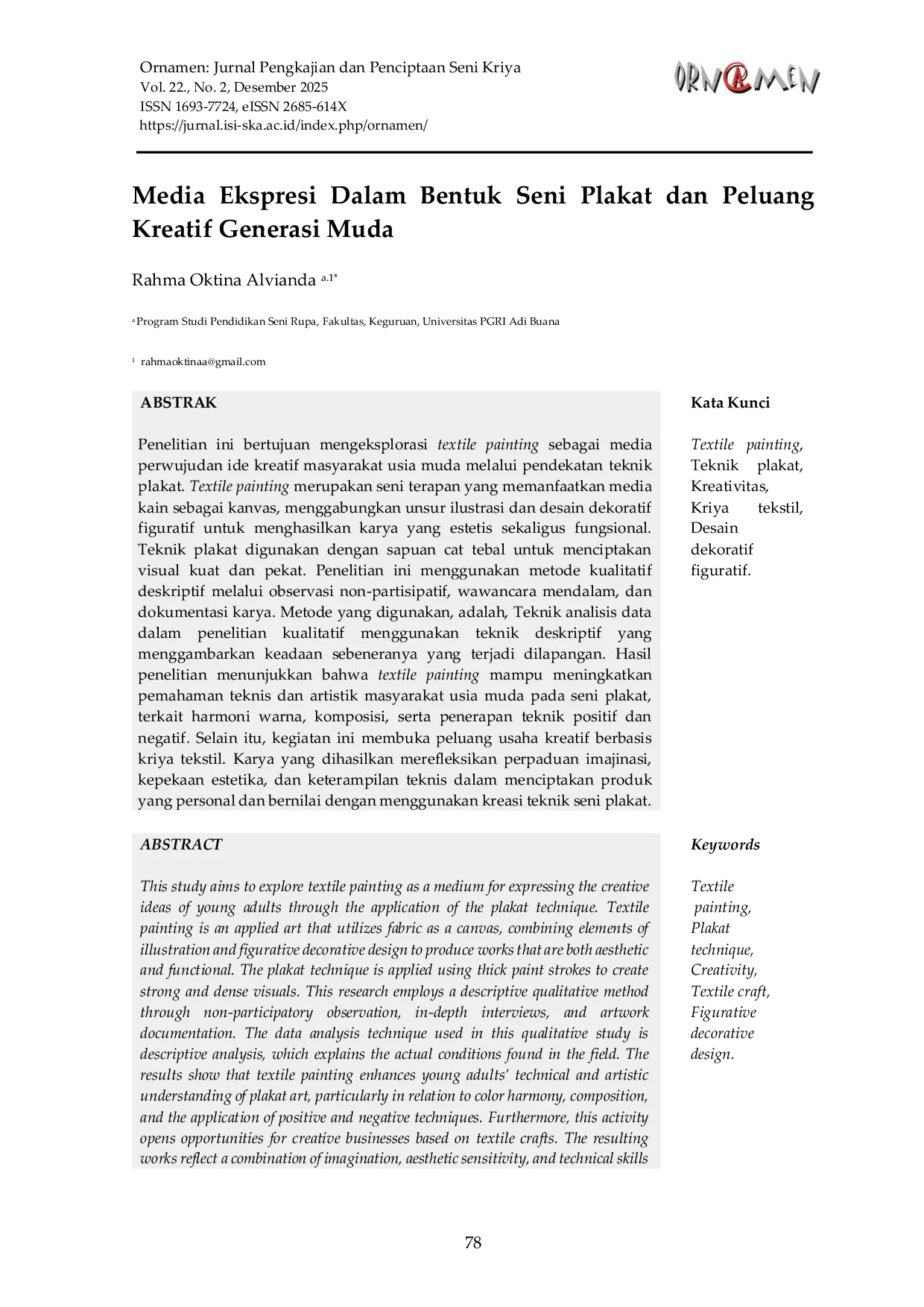 JURIS Media Ekspresi Dalam Bentuk Seni Plakat Dan Peluang Kreatif Generasi Muda