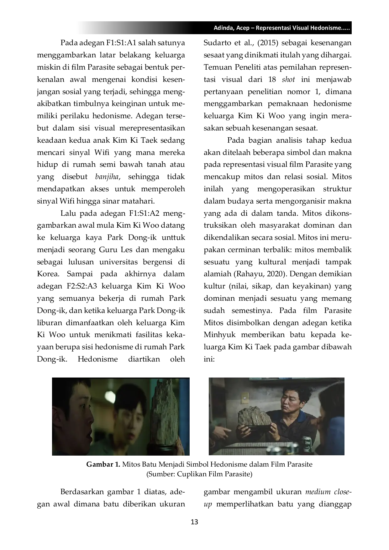 JURIS Representasi Visual Hedonisme Pada Film Parasite