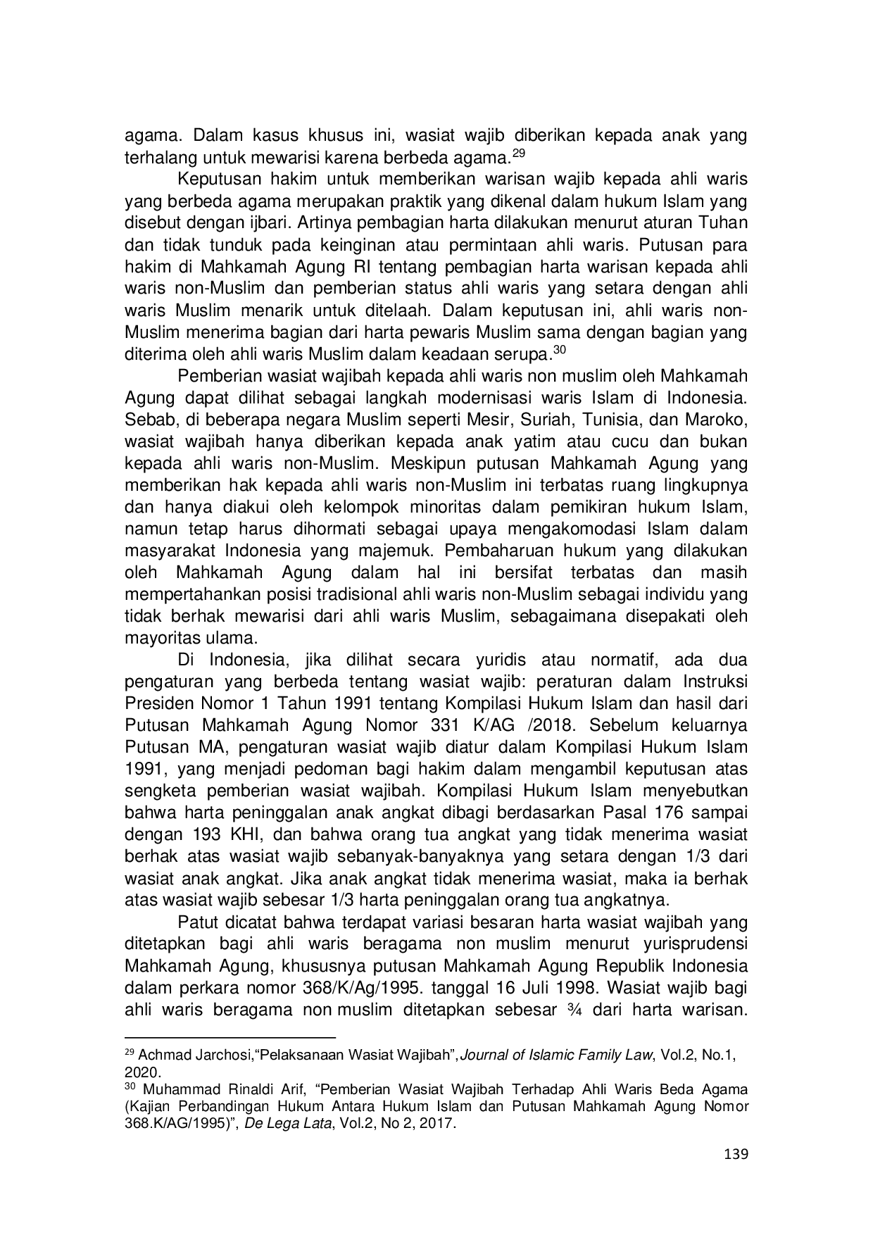 JURIS Kajian Yuridis Penerapan Wasiat Wajibah Kepada Ahli Waris Non Muslim Dalam Hukum Waris Di Indonesia