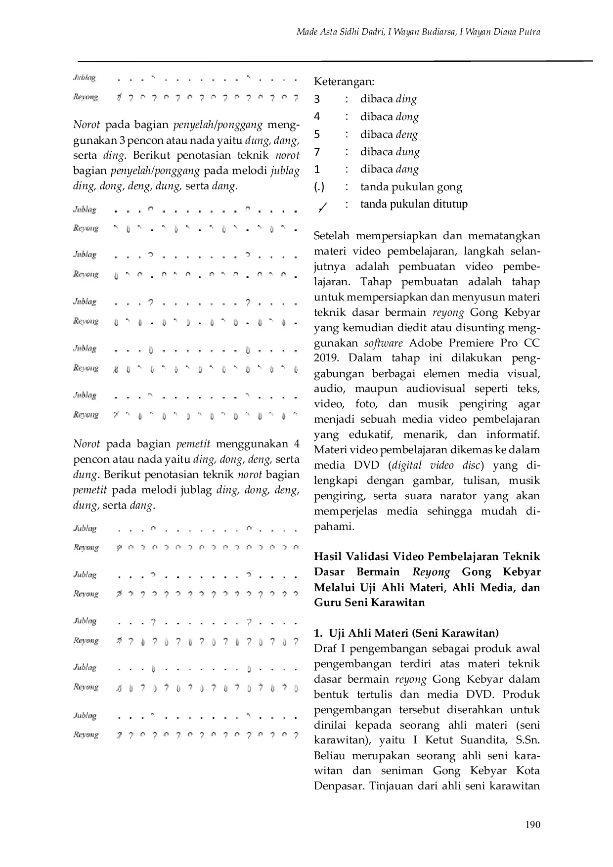 JURIS Pengembangan Video Pembelajaran Teknik Dasar Bermain Reyong Gong Kebyar di SMP Negeri 5 Mengwi Kabupaten Badung