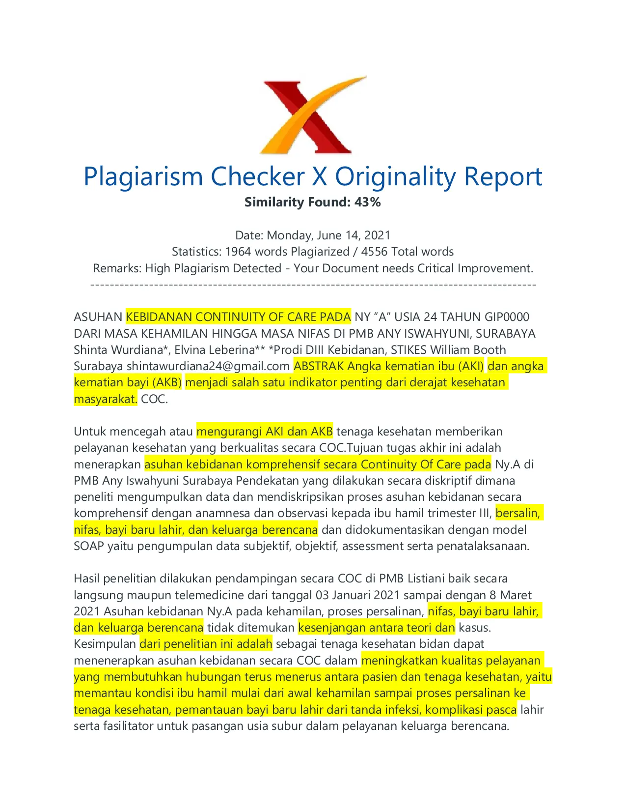 JURIS Asuhan Kebidanan Continuity Of Care Pada Ny A Usia 24 Tahun Gip0000 Dari Masa Kehamilan Hingga Masa Nifas Di Pmb Any Iswahyuni Surabaya