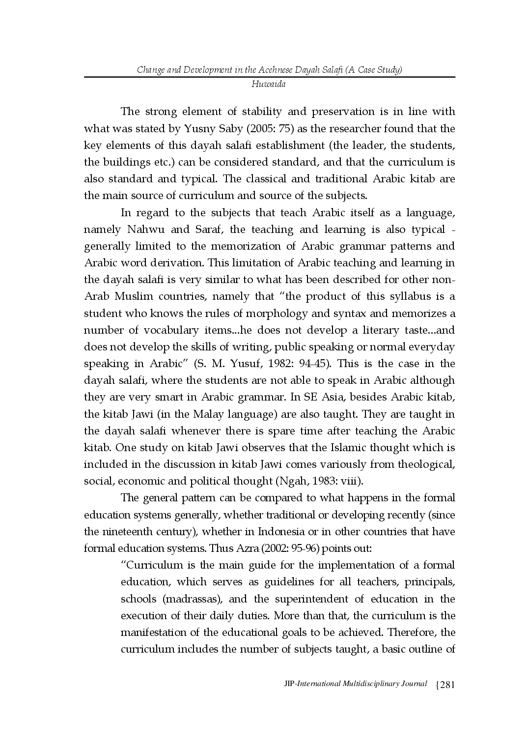 juris Change And Development In The Acehnese Dayah Salafi A Case Study