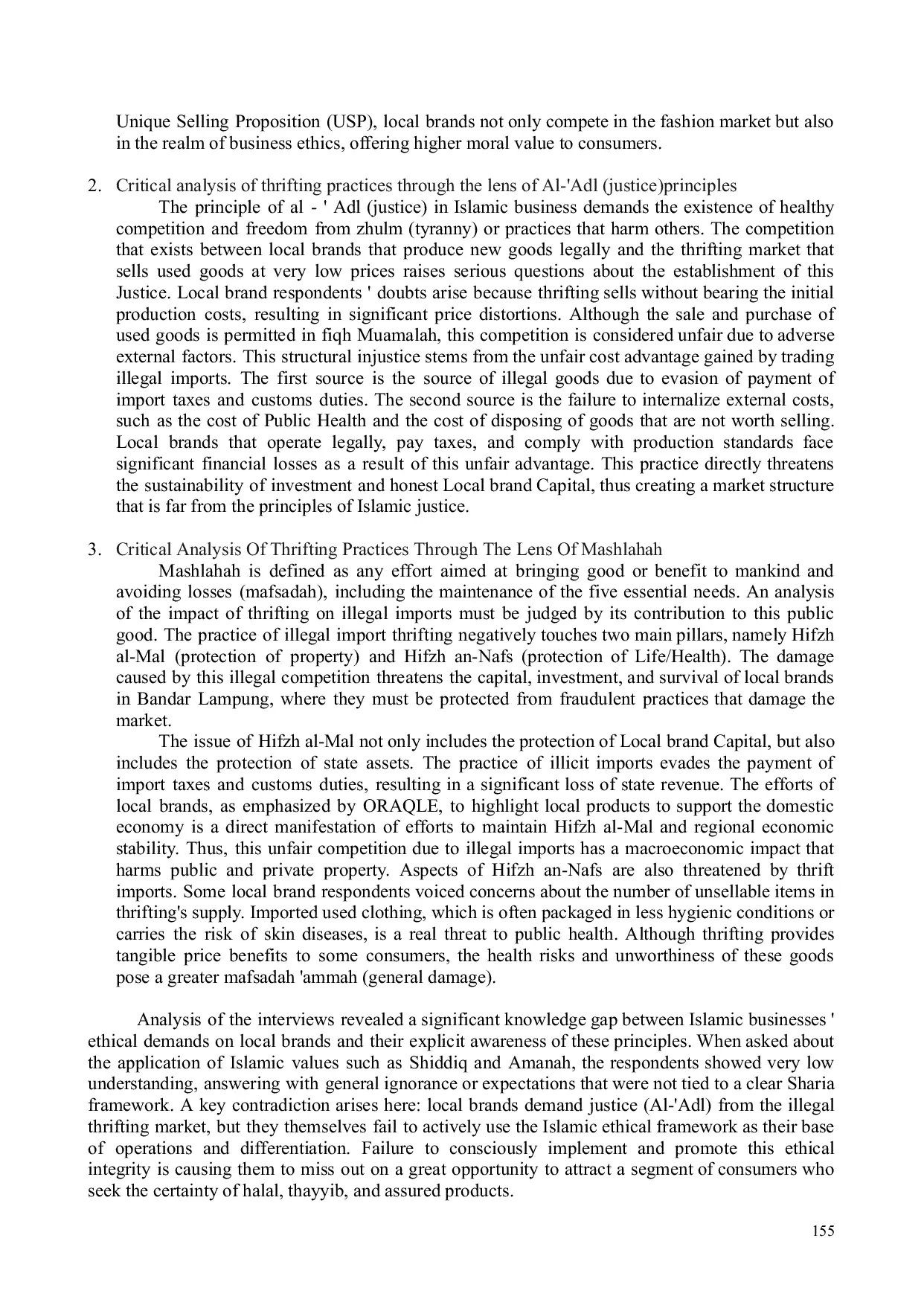 JURIS Impact Of Thrifting Presence On Local Brands In Bandar Lampung According To Islamic Business Perspective