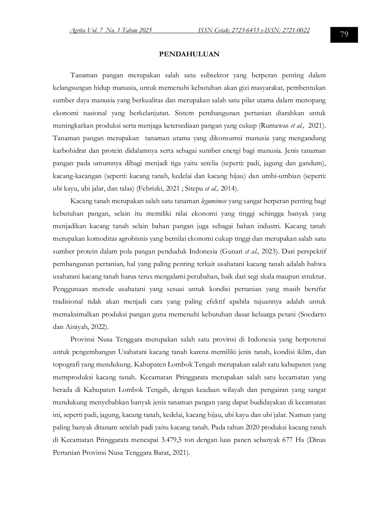 JURIS Analisis Kelayakan Usahatani Kacang Tanah Di Kabupaten Lombok Tengah