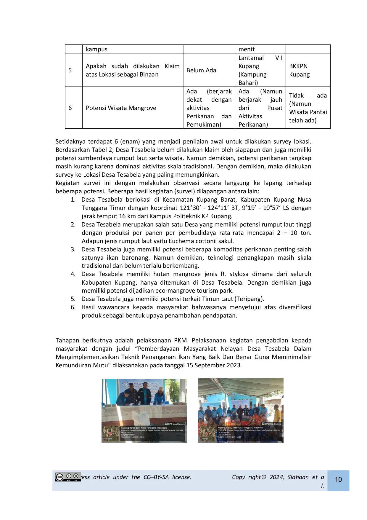 JURIS Pemberdayaan Masyarakat Nelayan Desa Tesabela Dalam Mengimplementasikan Teknik Penanganan Ikan Yang Baik Dan Benar Guna Meminimalisir Kemunduran Mutu