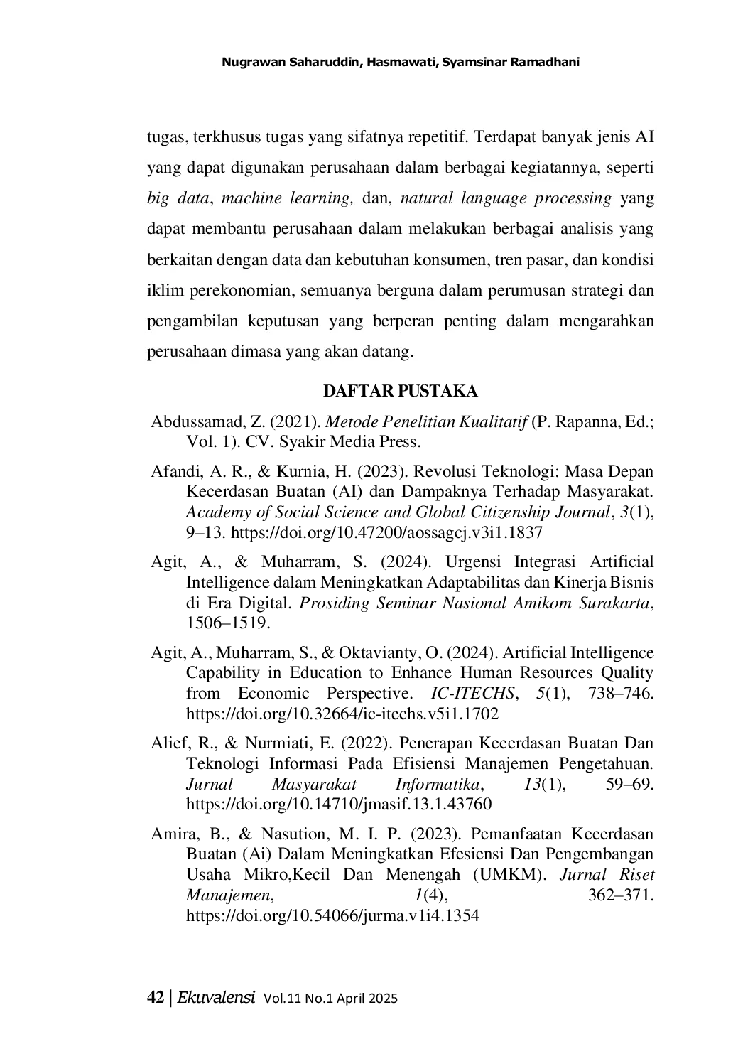 JURIS Peran Artificial Intelligence Dalam Meningkatkan Kineja Karyawan Systematic Literature Review