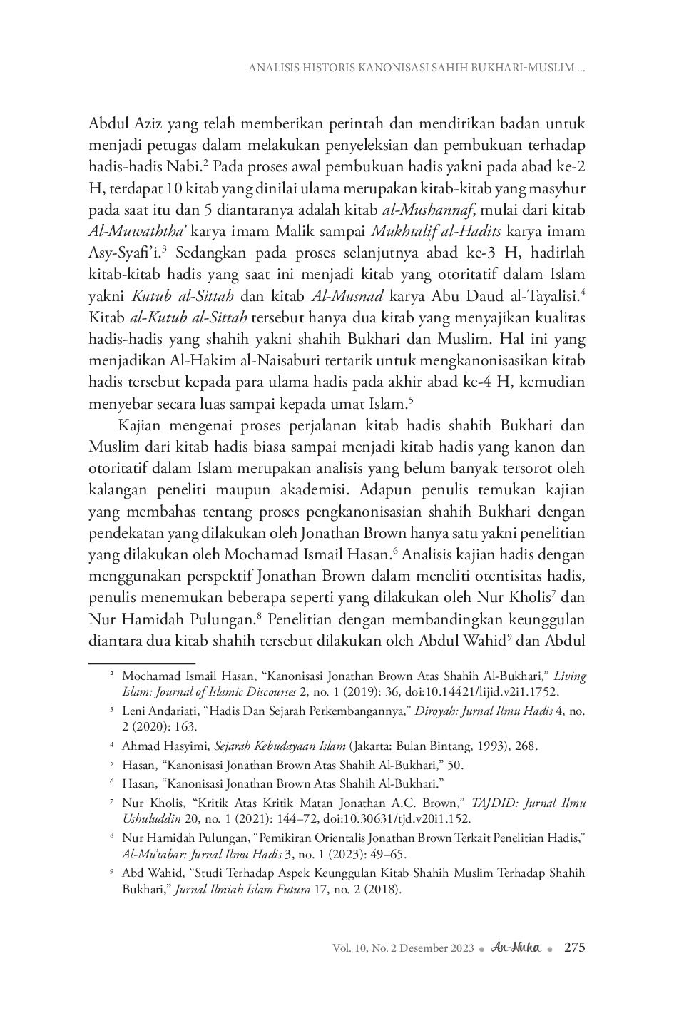 juris Analisis Historis Kanonisasi Sahih Bukhari Muslim Oleh Al Hakim Al Naisaburi Pada Abad 5 Hijriyah