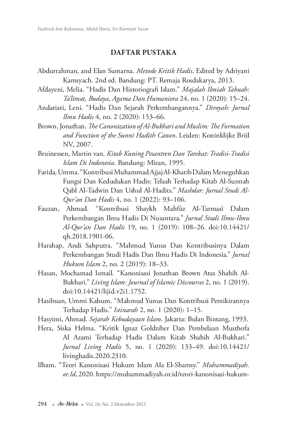 juris Analisis Historis Kanonisasi Sahih Bukhari Muslim Oleh Al Hakim Al Naisaburi Pada Abad 5 Hijriyah