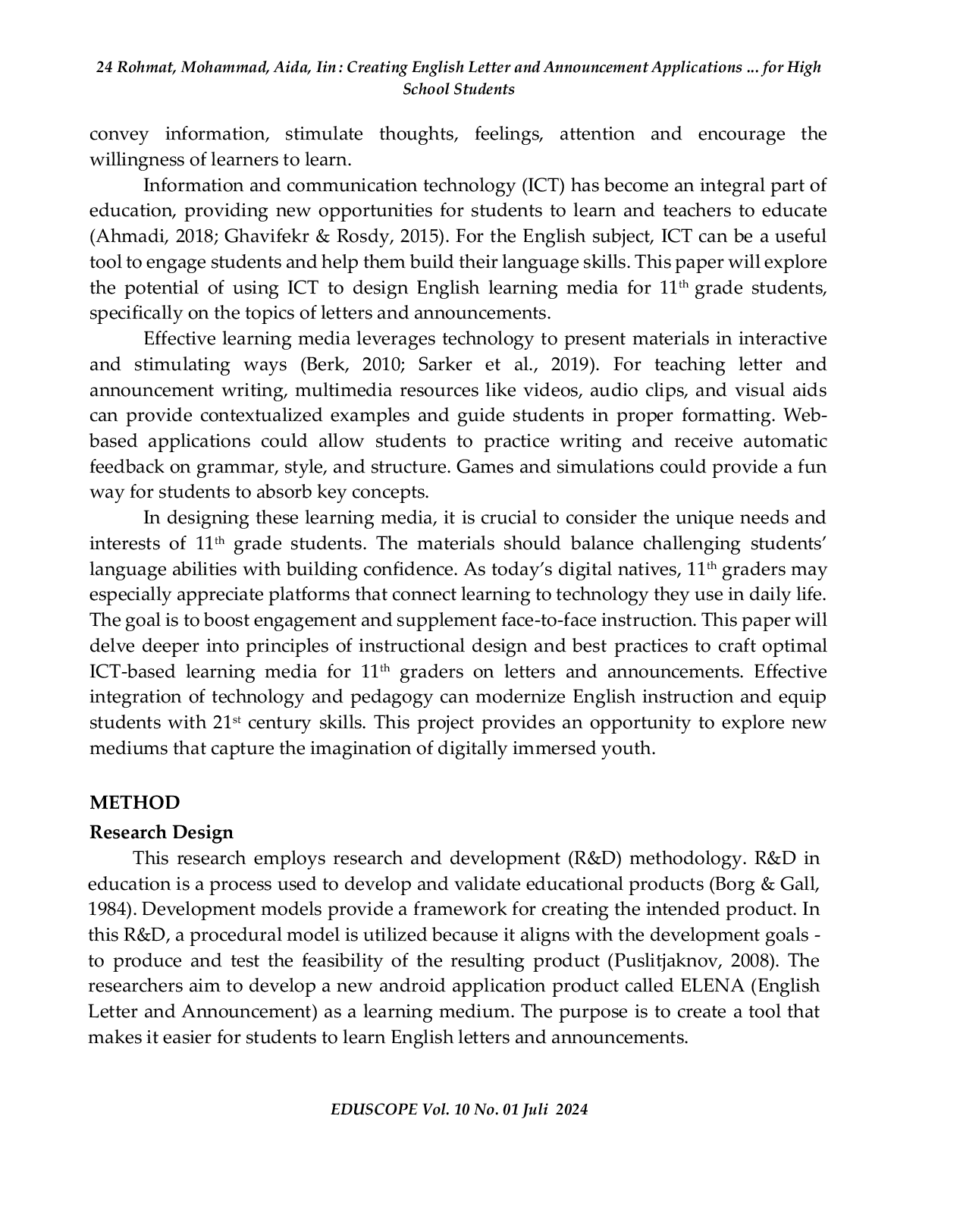 JURIS Creating English Letter and Announcement Applications as Learning Tools for High School Students