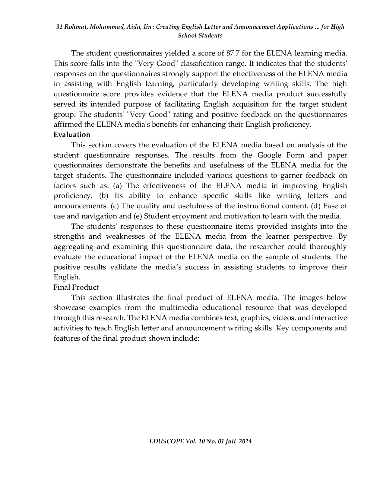 JURIS Creating English Letter and Announcement Applications as Learning Tools for High School Students