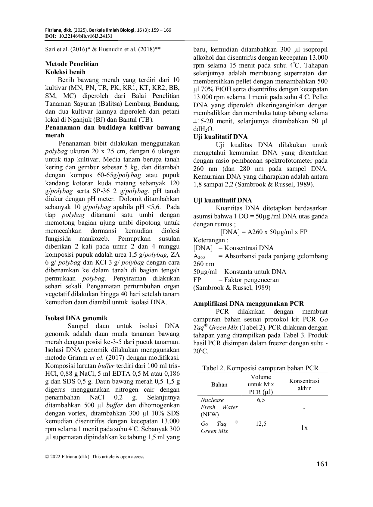 JURIS Analisis Variasi Genotipik Bawang Merah Allium cepa L Di Pulau Jawa Menggunakan Penanda ISSR