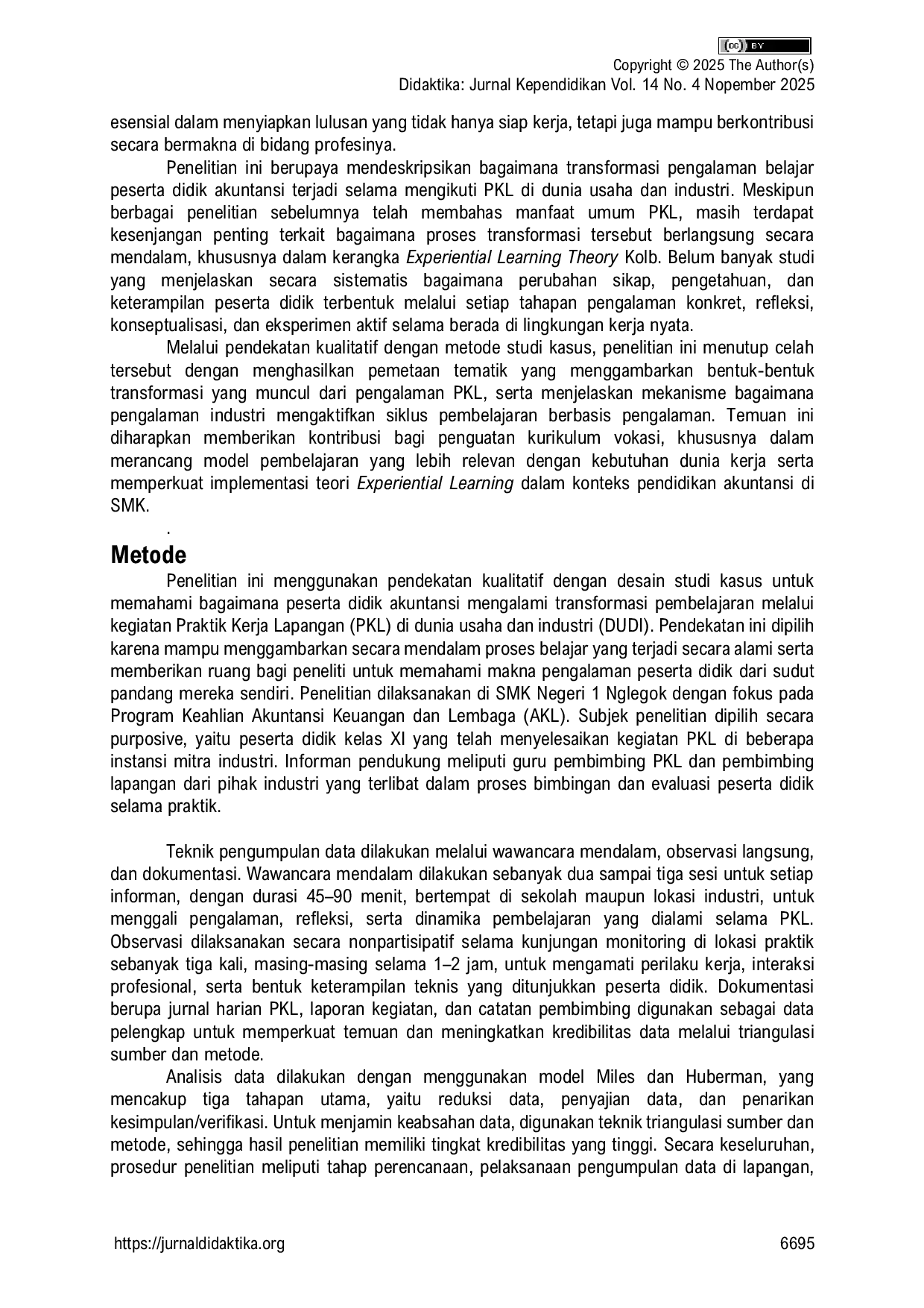 JURIS Transformasi Pengalaman Belajar Peserta Didik Akuntansi melalui Praktik Kerja Lapangan di Dunia Usaha dan Industri