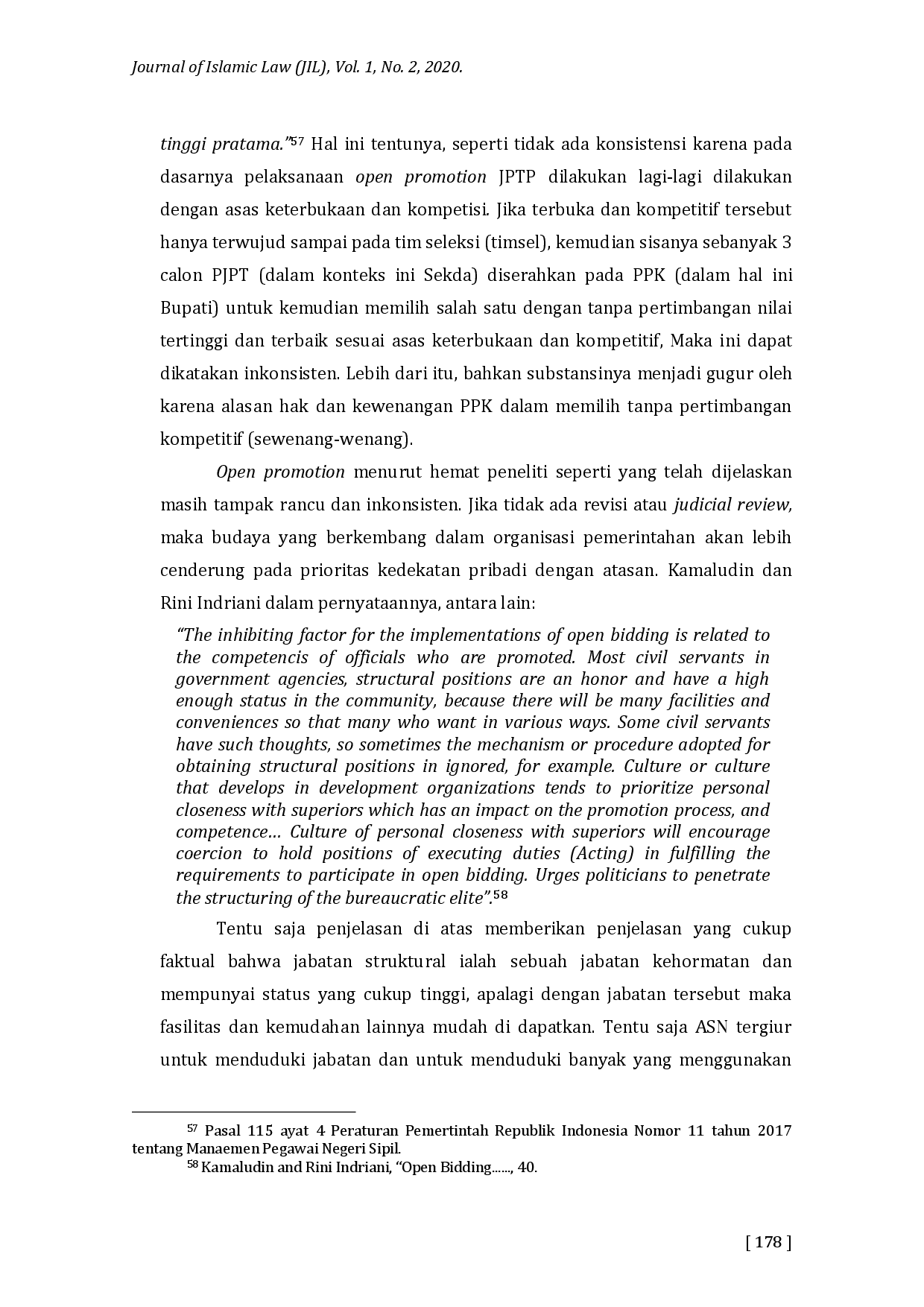 juris Open Promotion of the Regional Secretary of Sambas Regency Perspectives on Siyasah Jurisprudence and Legislation in Indonesia