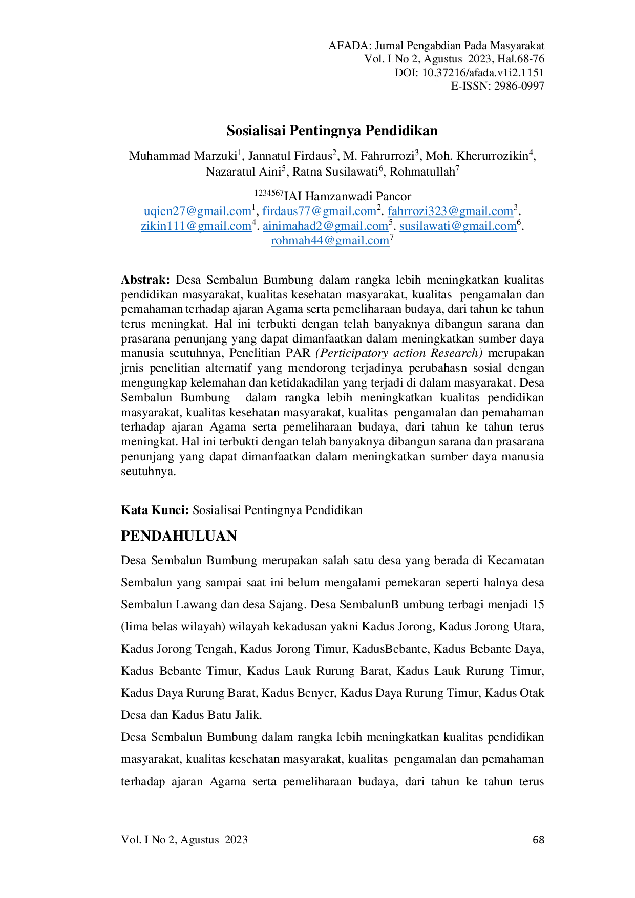 JURIS Pemanfaatan Limbah Plastik Dalam Pembuatan Tas Tali Kur Sebagai Pemberdayaan Masyarakat Desa Suralaga Untuk Meningkatkan Sumber Daya Manusia