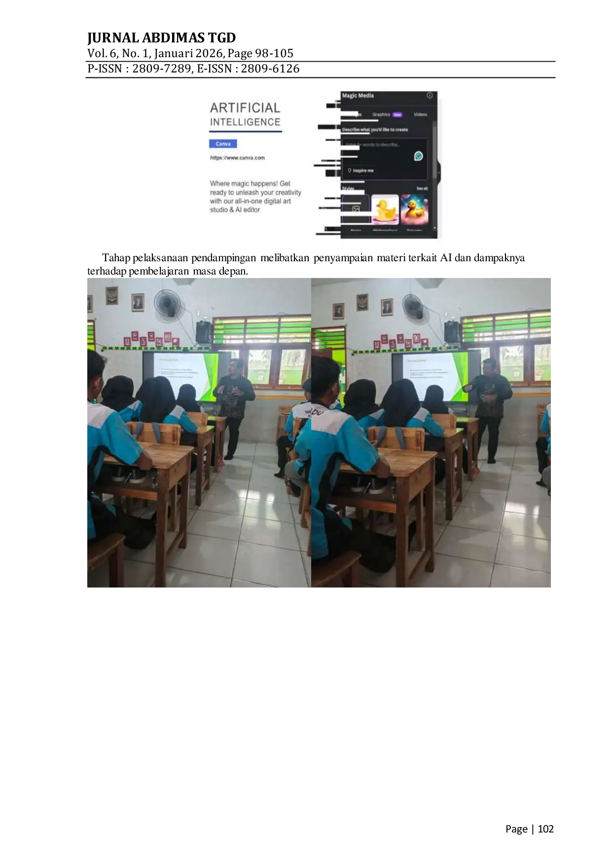 JURIS Akselerasi Efektivitas Belajar Melalui Internalisasi Literasi Artificial Intelligence AI Bagi Siswa di SMK Terpadu Al Farabi