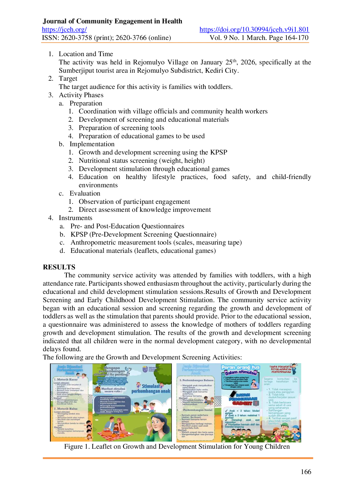 JURIS Improving Child and Family Health through Growth and Development Screening Nutrition Education and Healthy and Hygienic Living Practices in Rejomulyo Village Kediri City