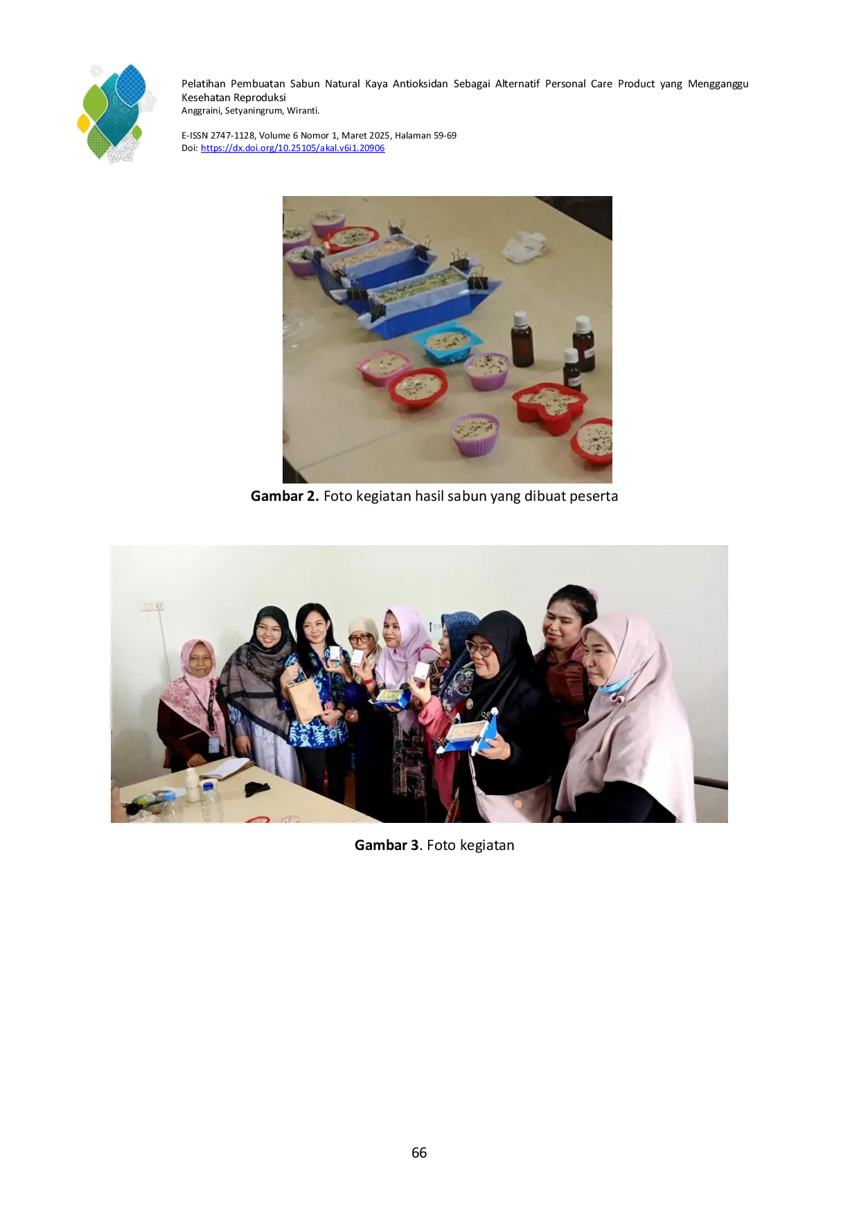 JURIS Pelatihan Pembuatan Sabun Natural Kaya Antioksidan Sebagai Alternatif Personal Care Product yang Mengganggu Kesehatan Reproduksi