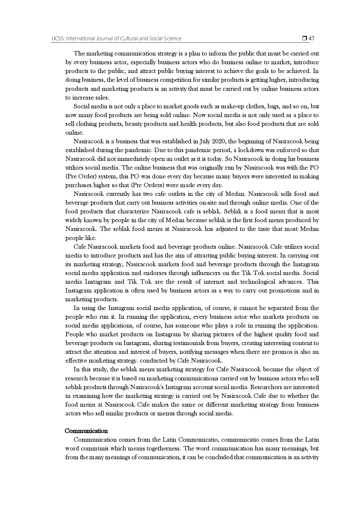 juris Online Business Marketing Communication Strategy for Seblak Nasiracook Products in Attracting Buyer s Interest