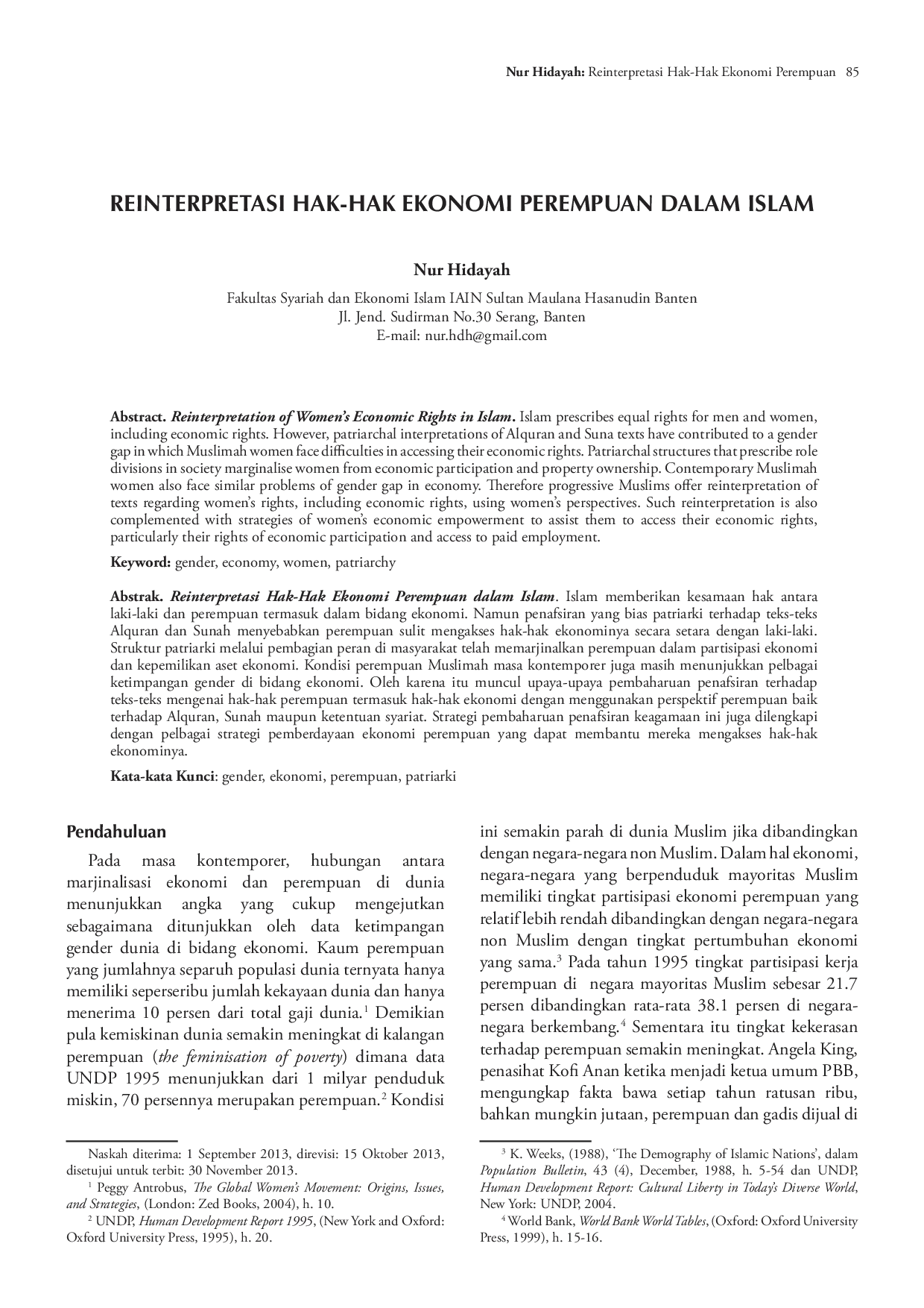 juris Reinterpretasi Hak Hak Ekonomi Perempuan Dalam Islam