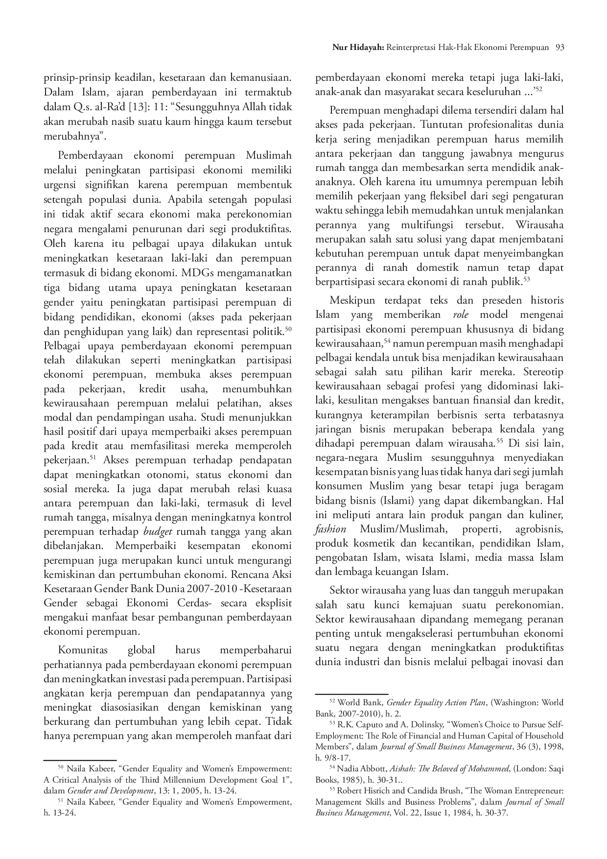 juris Reinterpretasi Hak Hak Ekonomi Perempuan Dalam Islam