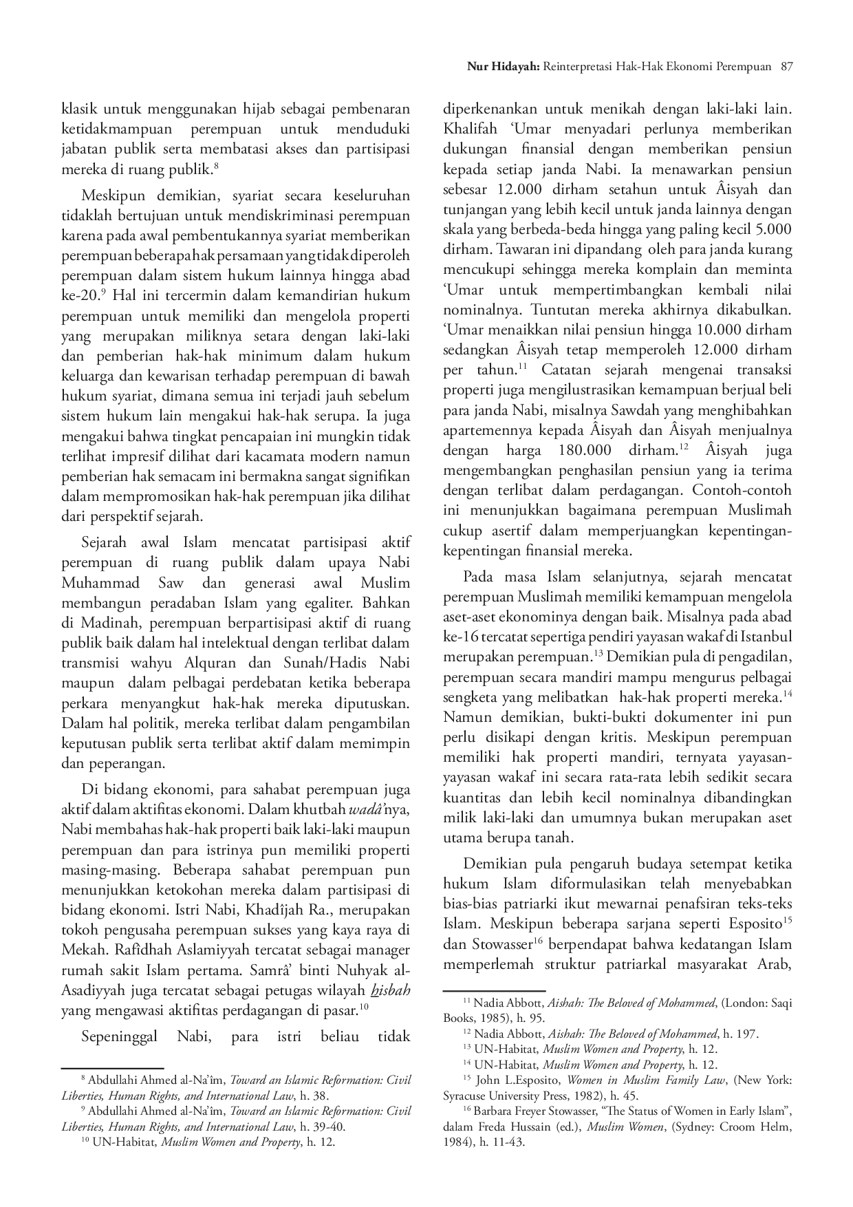 juris Reinterpretasi Hak Hak Ekonomi Perempuan Dalam Islam