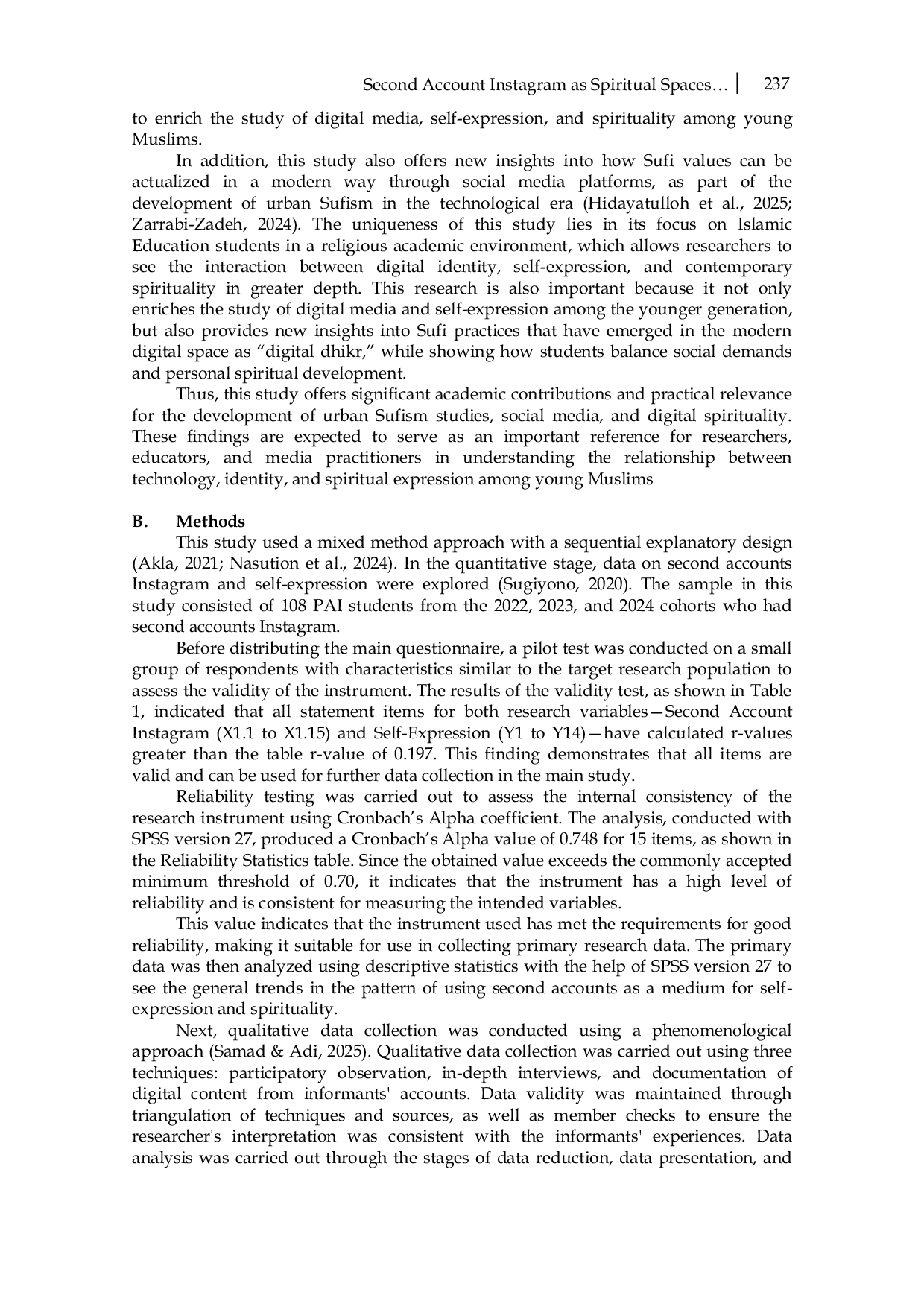 JURIS Second Account Instagram as Spiritual Spaces for Urban Sufis and Self Expression on Social Media