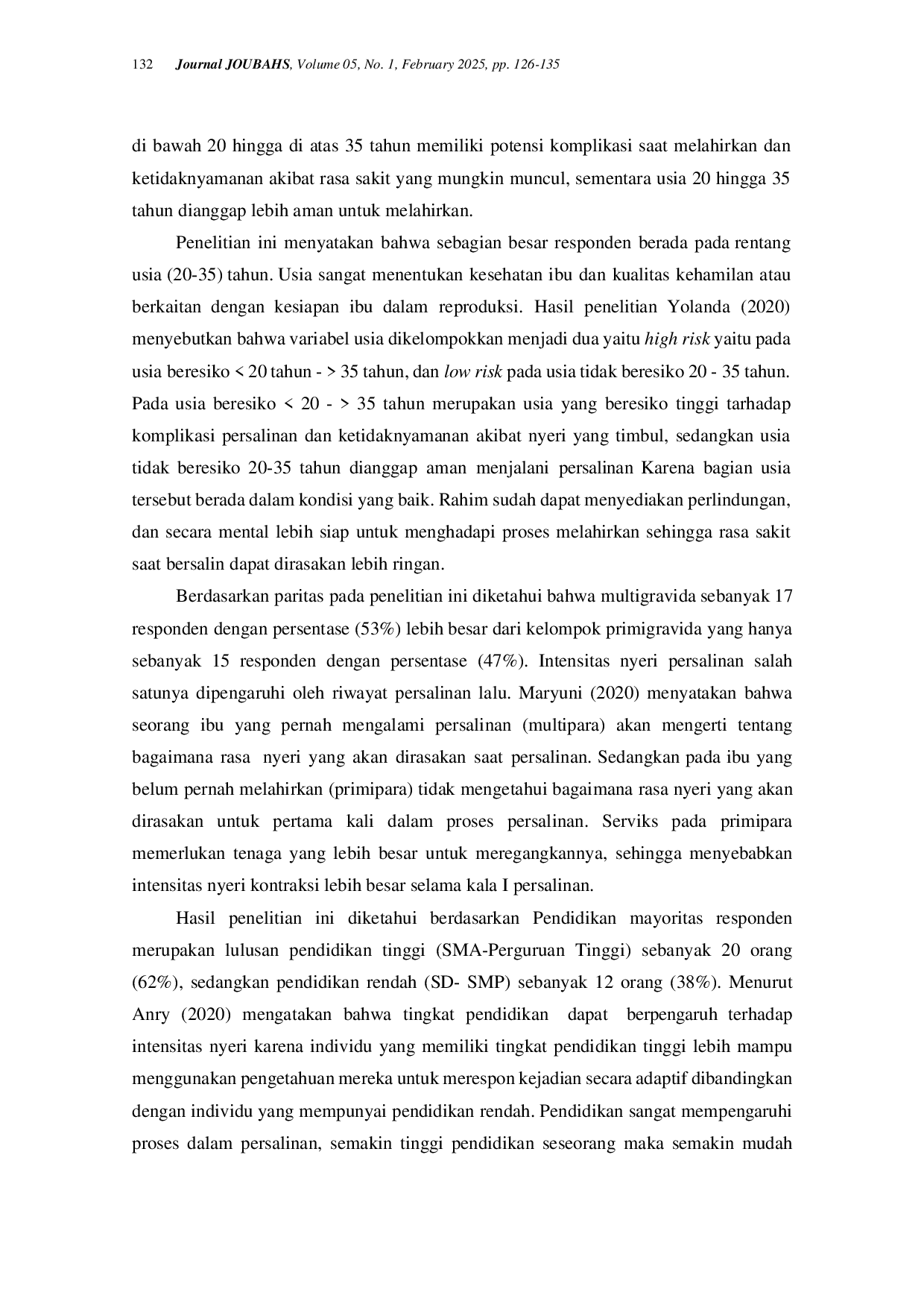 JURIS Efektivitas Massage Effleurage Untuk Mengurangi Intensitas Nyeri Pada Ibu Bersalin Kala I Di RSUD Cimacan Tahun 2024