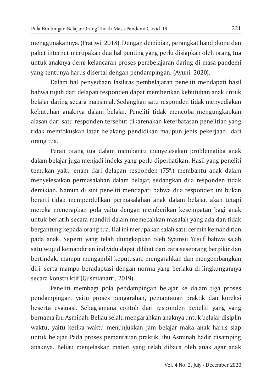 JURIS Pola Bimbingan Belajar Orang Tua di Masa Pandemi Covid 19