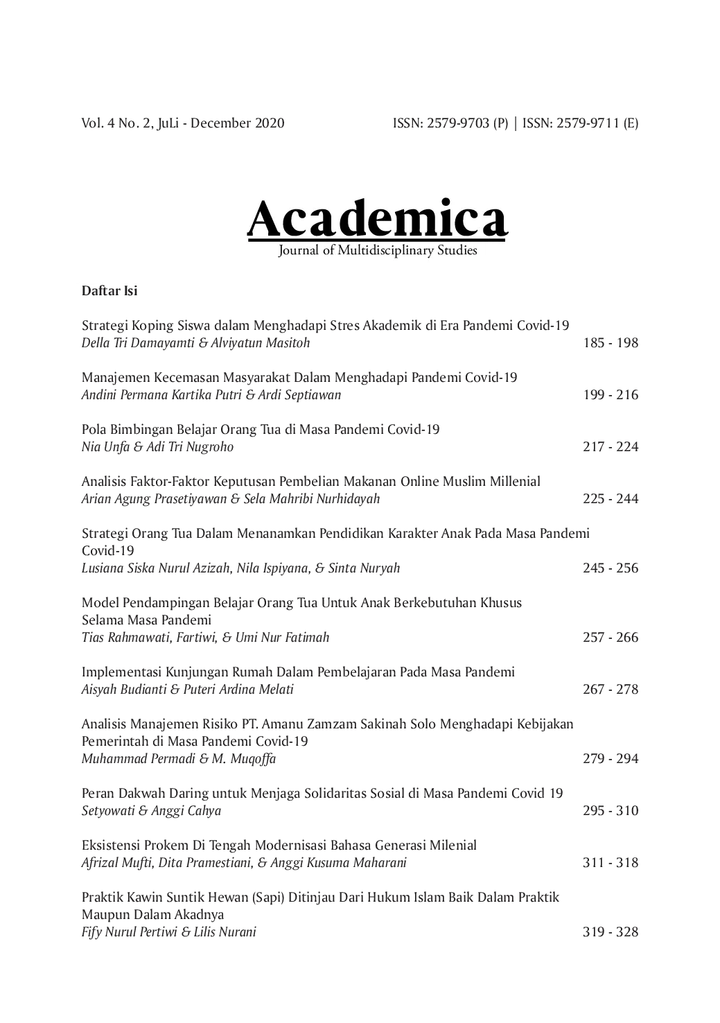 JURIS Pola Bimbingan Belajar Orang Tua di Masa Pandemi Covid 19