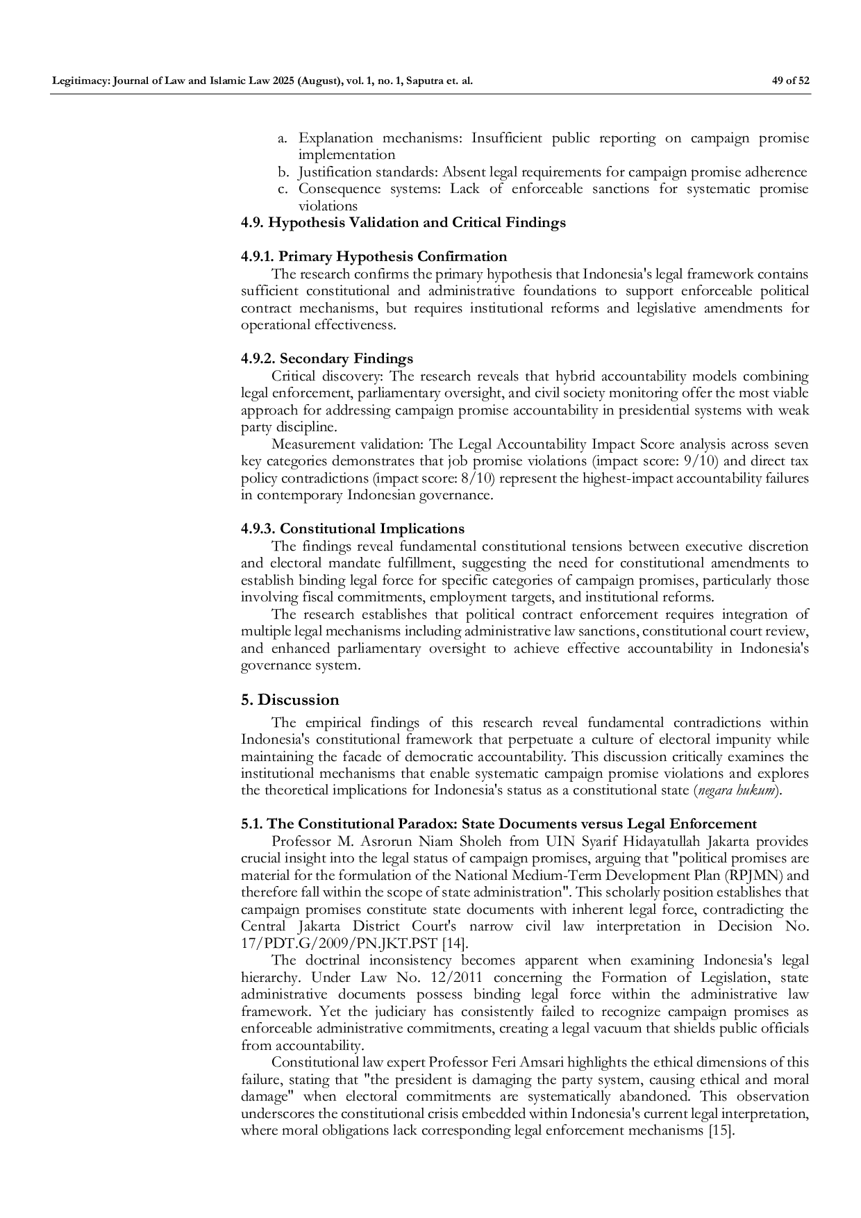JURIS Campaign Promises as Political Contracts Legal Analysis of Public Officials Accountability in Governance
