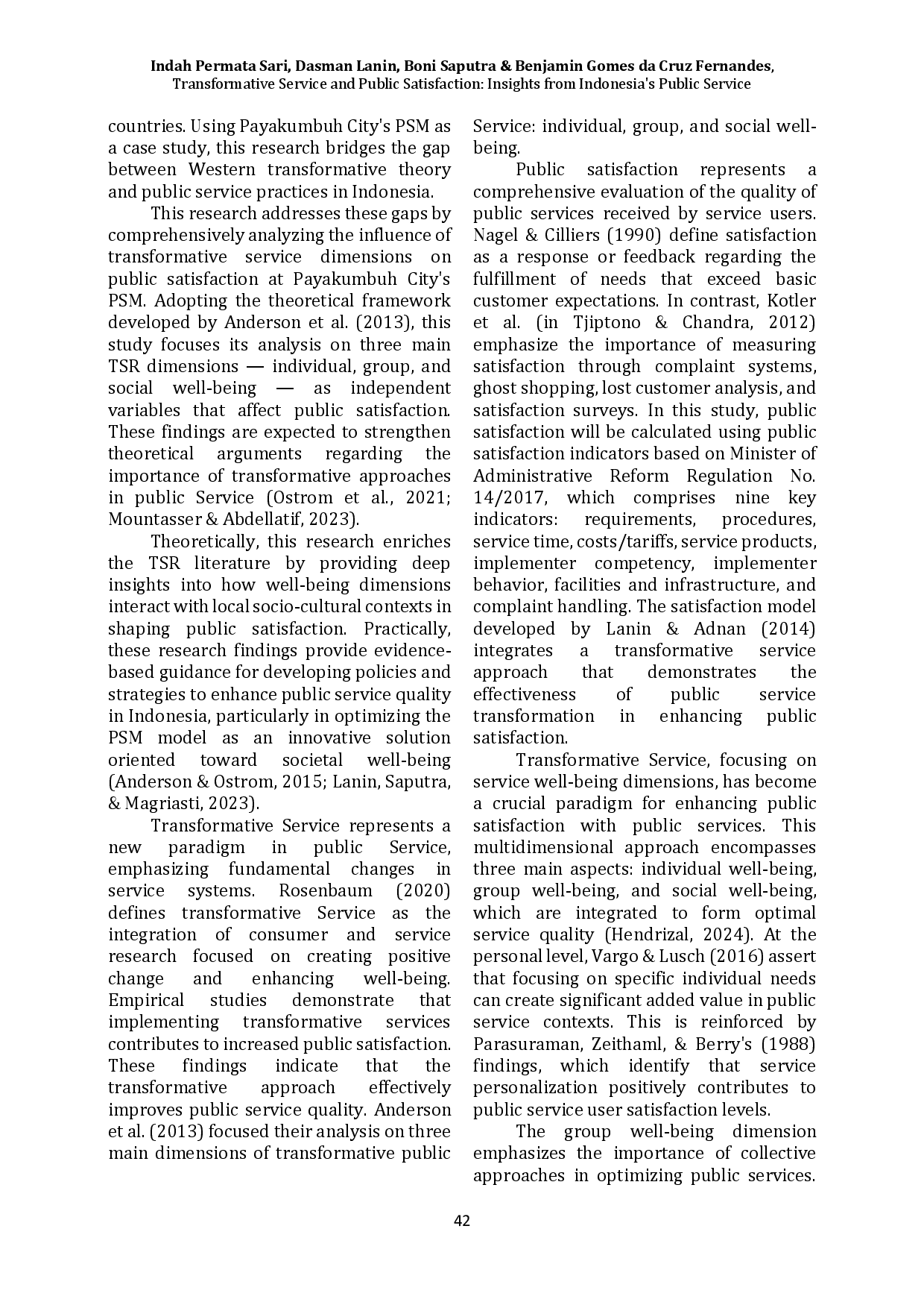 juris Transformative Service and Public Satisfaction Insights from Indonesia s Public Service Malls