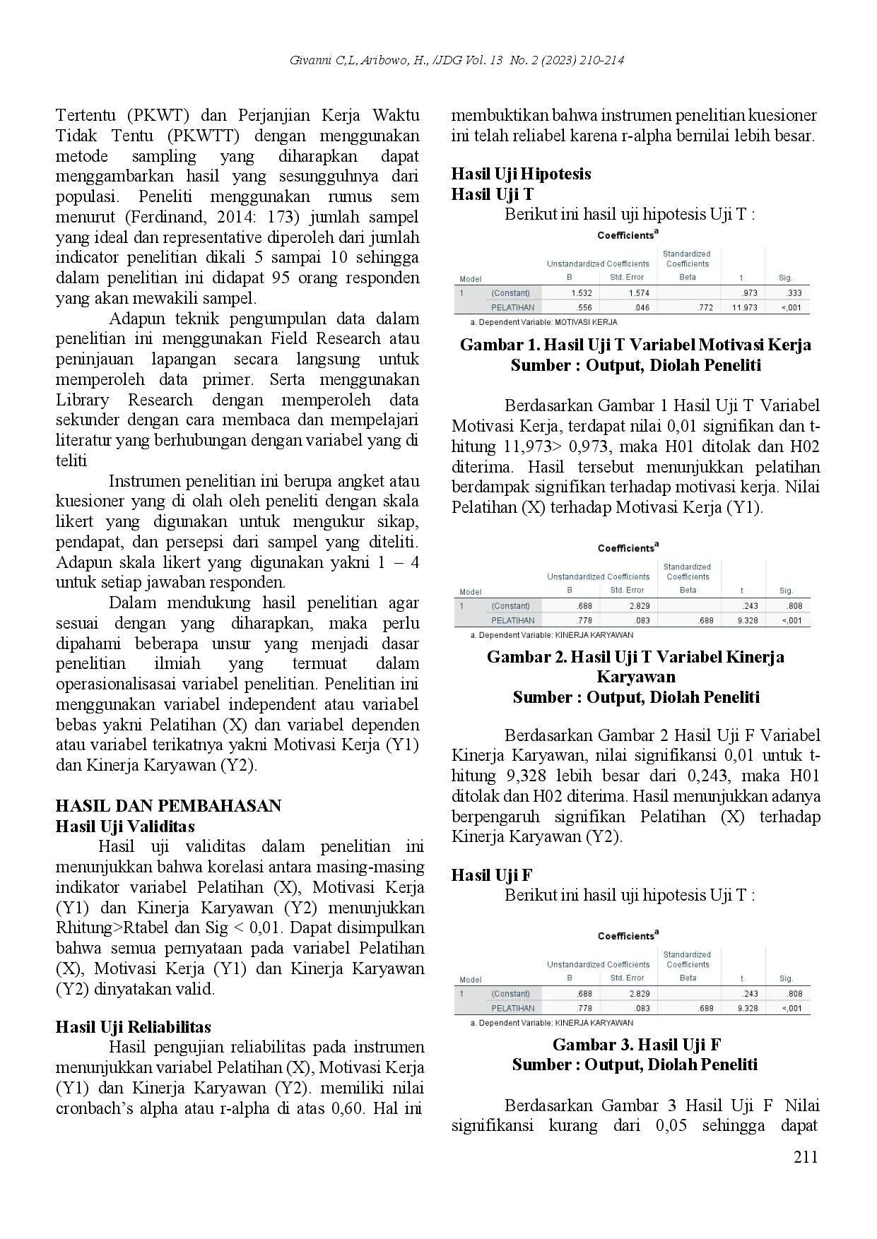 juris Pengaruh Pelatihan Terhadap Motivasi Kerja Dan Kinerja Karyawan Pada Pt Pal Indonesia