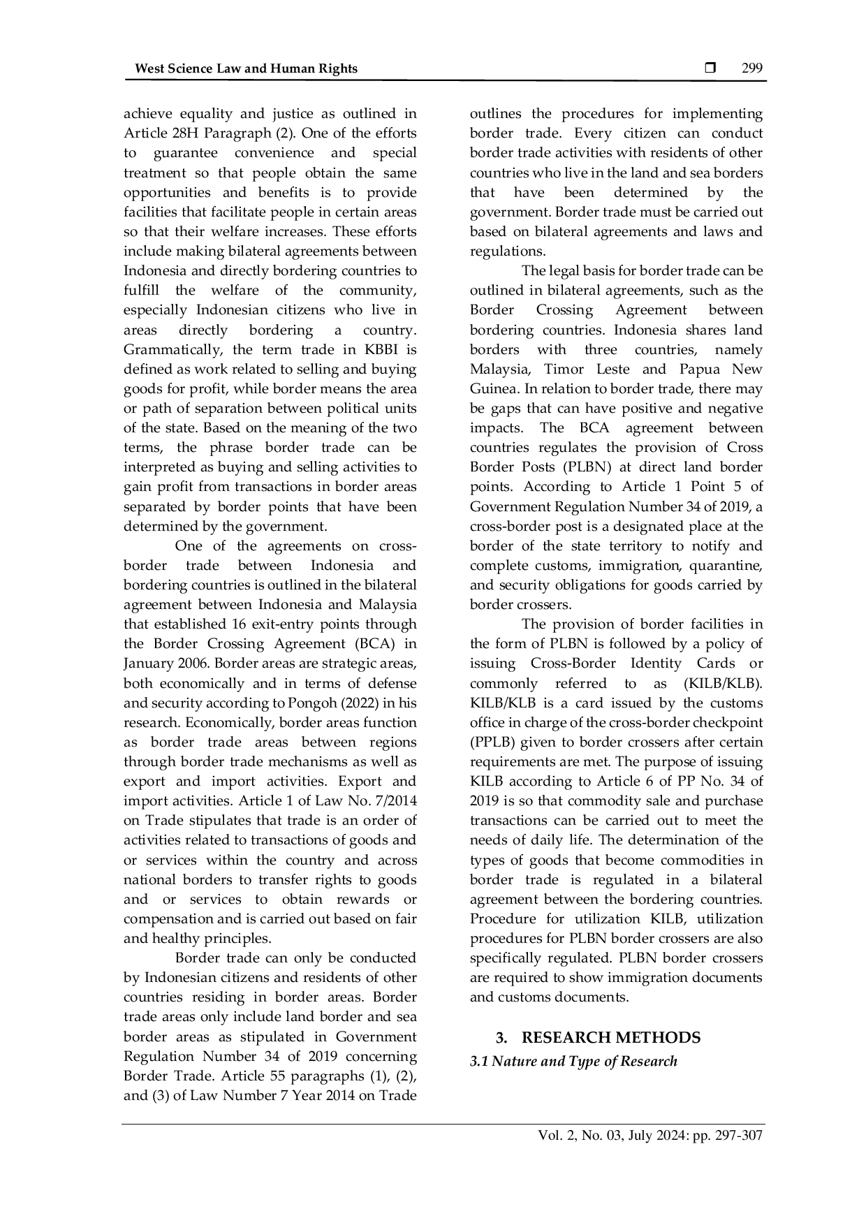 JURIS Analysis of Cross Border Trade Between Countries Normative Study Between Indonesia and Countries with Direct Land Borders