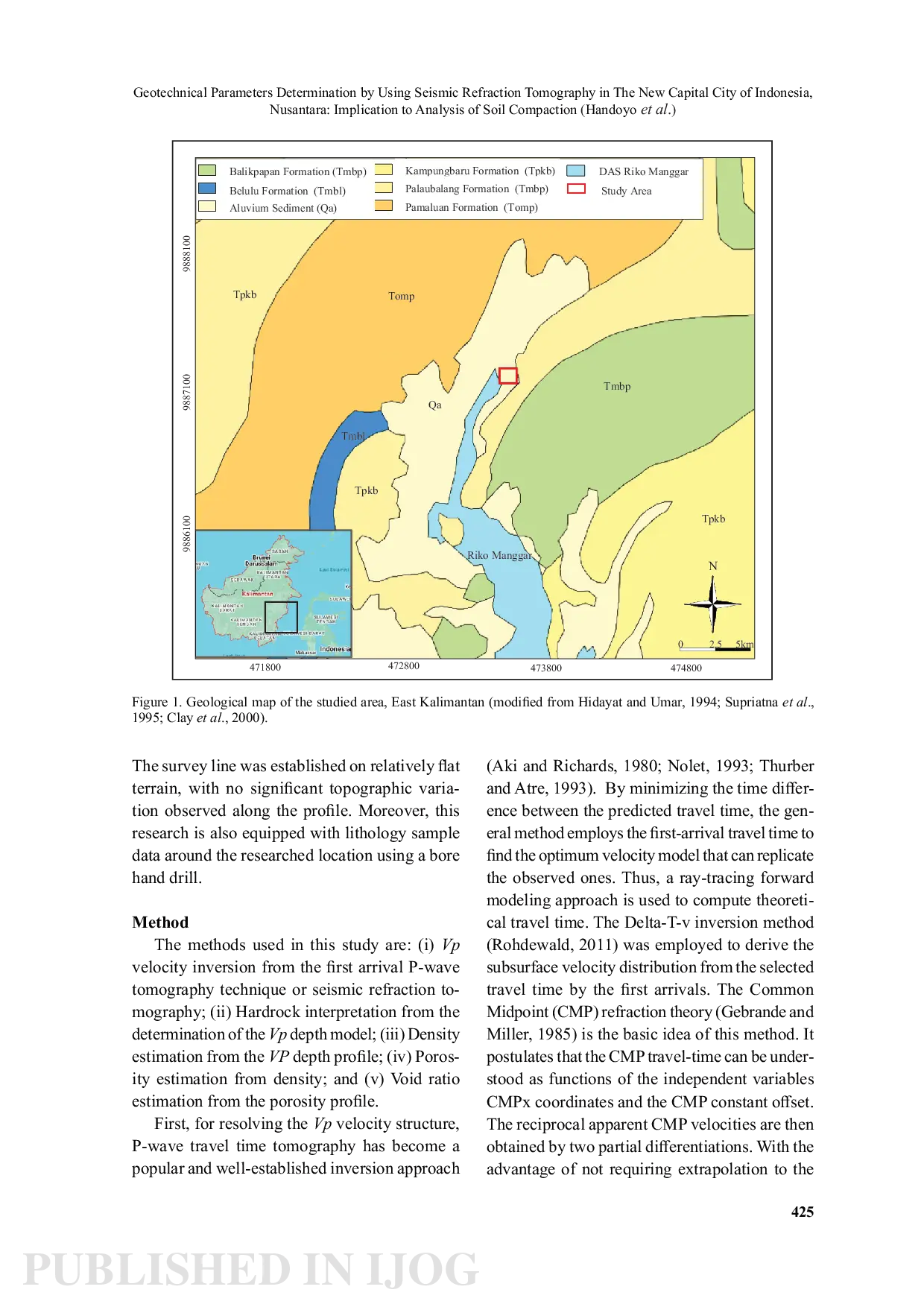 JURIS Geotechnical Parameters Determination by Using Seismic Refraction Tomography in The New Capital City of Indonesia Nusantara Implication to Analysis of Soil Compaction