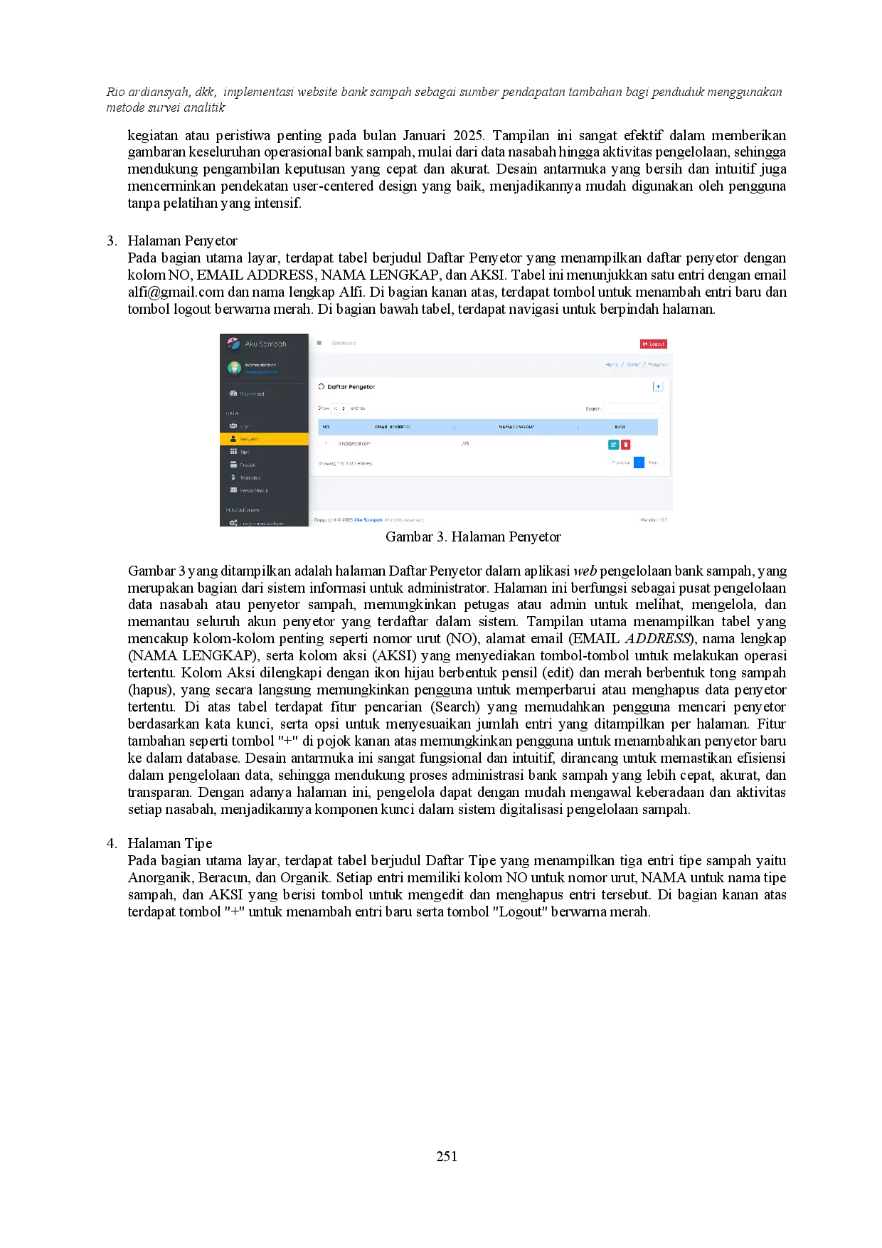 juris Implementasi Website Bank Sampah Sebagai Sumber Pendapatan Tambahan Bagi Penduduk Menggunakan Metode Survei Analitik