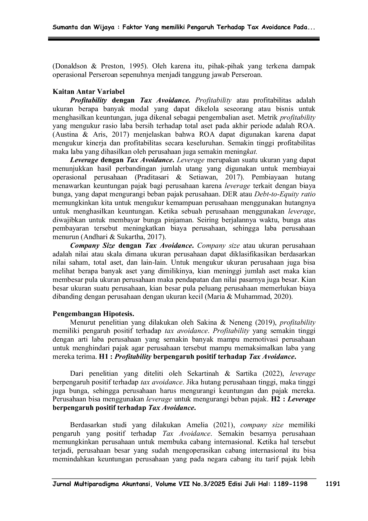 JURIS Faktor yang Memiliki Pengaruh Terhadap Tax Avoidance Pada Perusahaan Pertambangan di BEI