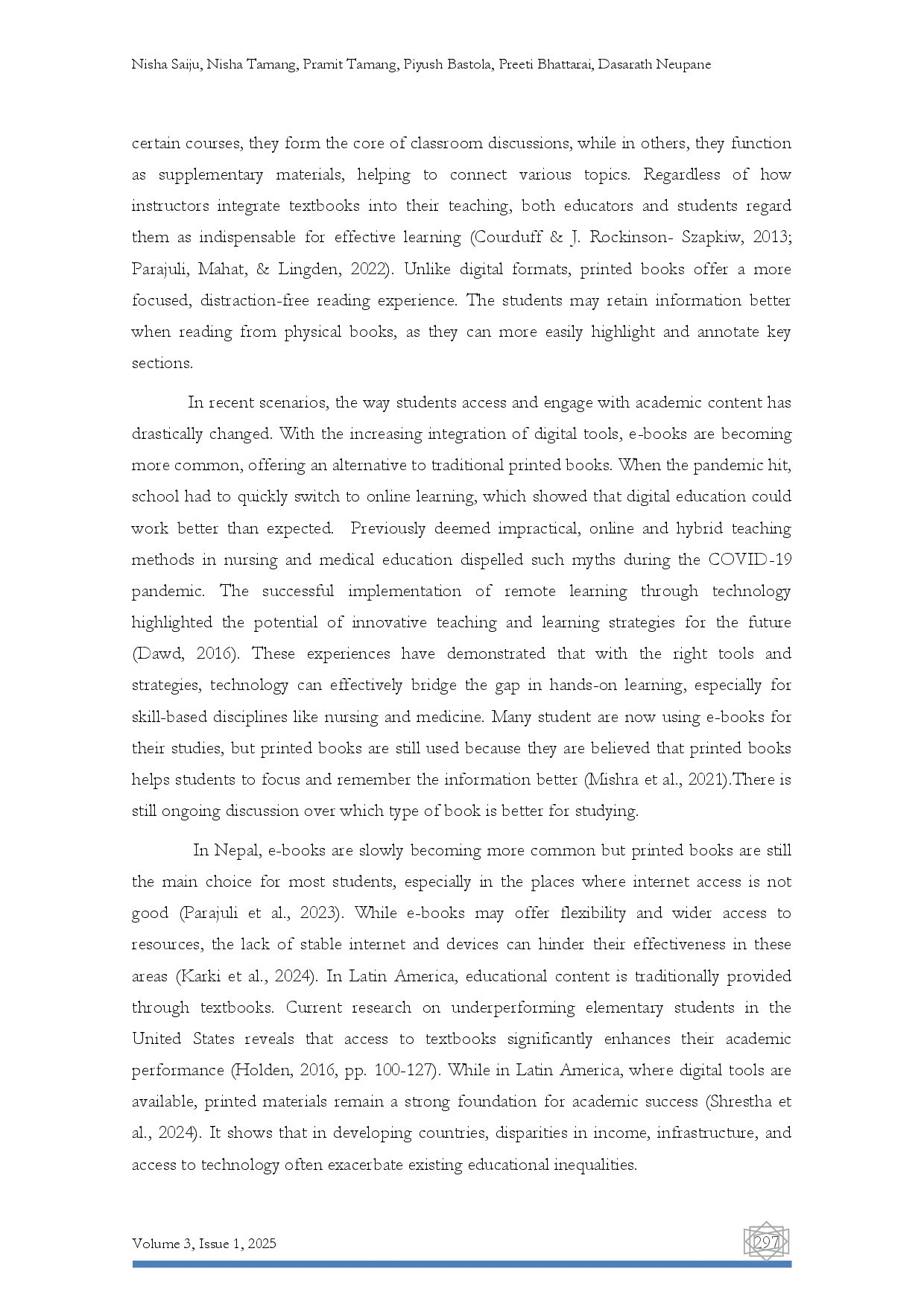 juris A Comparative Study of E Books and Printed Books on Academic Performance Perception from the University Students