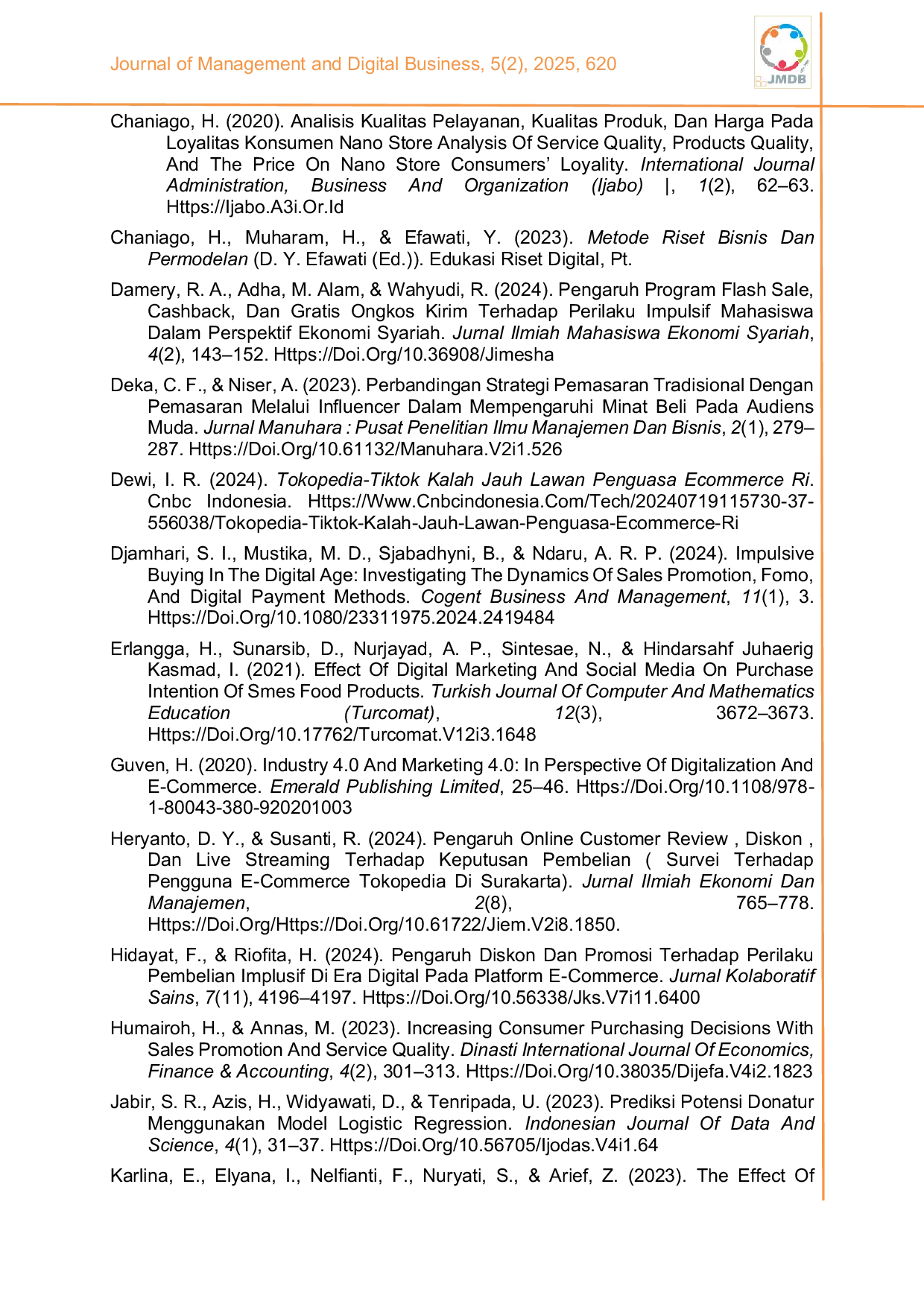 JURIS Efektivitas diskon dan promosi digital dalam mempengaruhi keputusan pembelian konsumen wanita di e commerce Indonesia