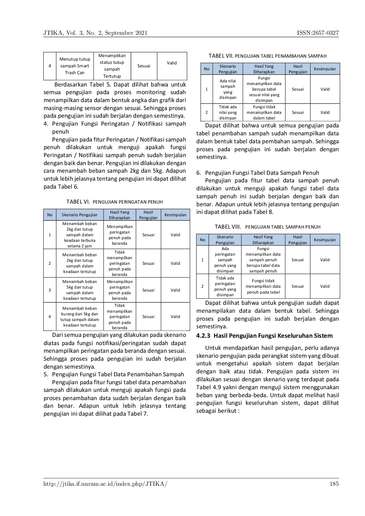 JURIS Rancang Bangun Smart Trash Can berbasis IoT Internet of Things untuk Petugas Sampah Perumahan