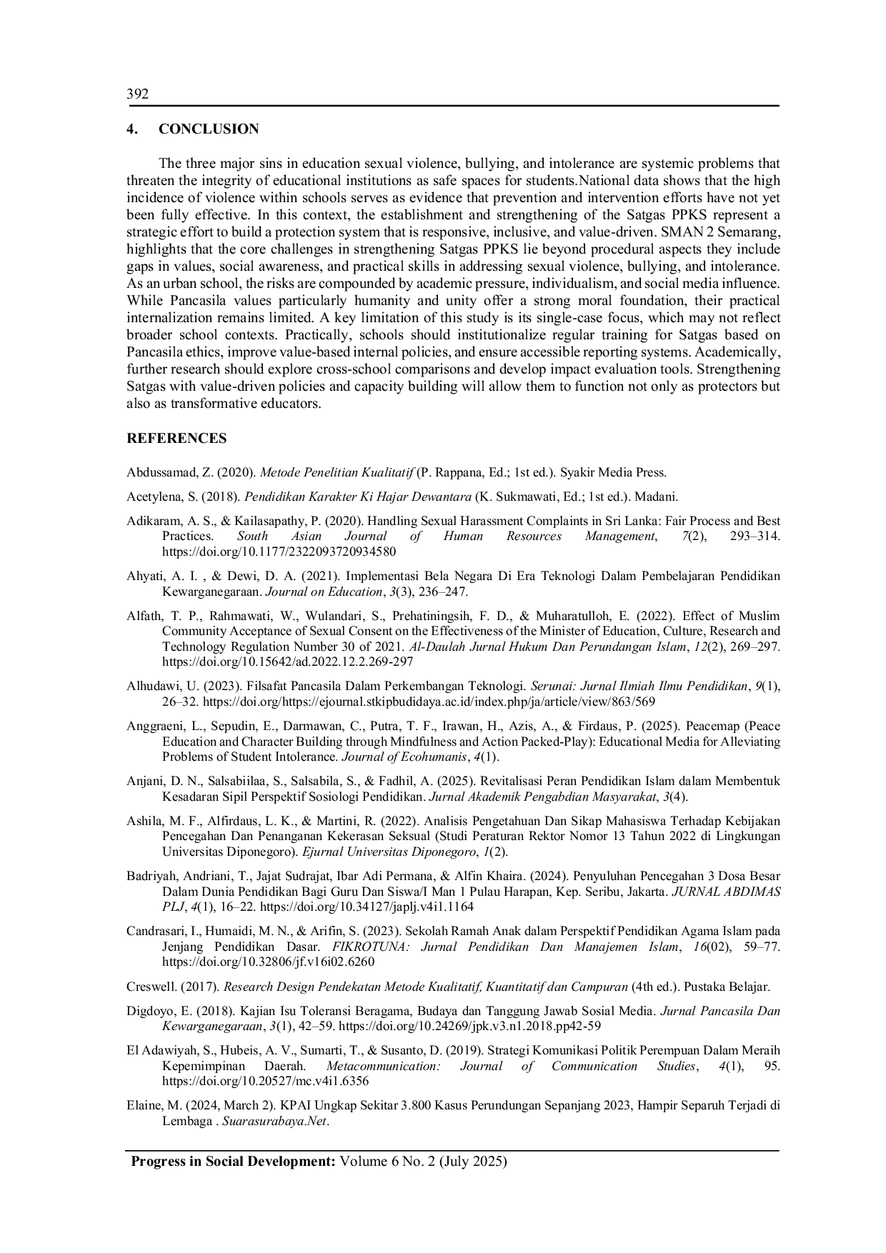 JURIS Capacity Building of the PPKS Task Force at SMAN 2 Semarang in Mitigating the Three Major Sins in Education Based on Pancasila Values
