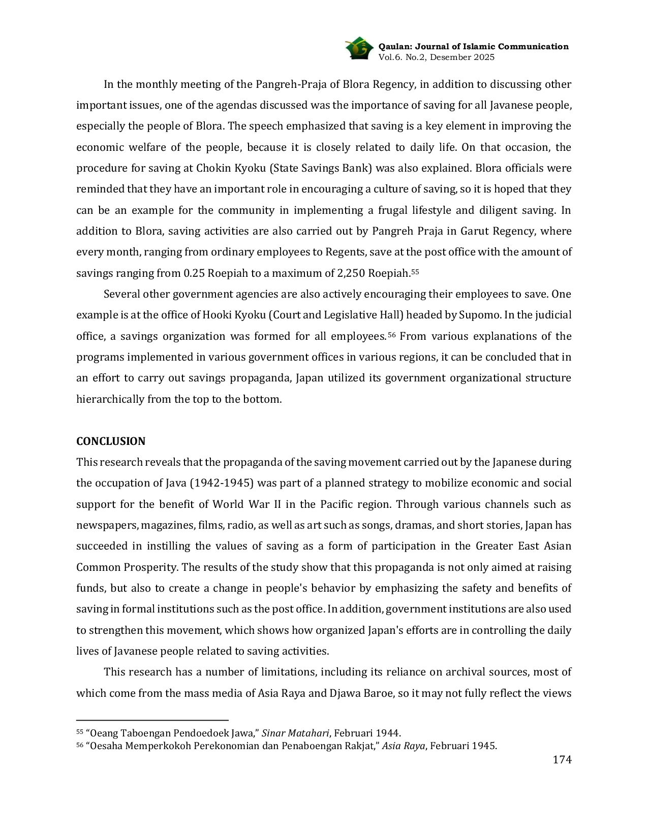JURIS Reframing Wartime Financial Propaganda Media Behavioral Communication and the Saving Movement in Japanese Occupied Java 1942 1945