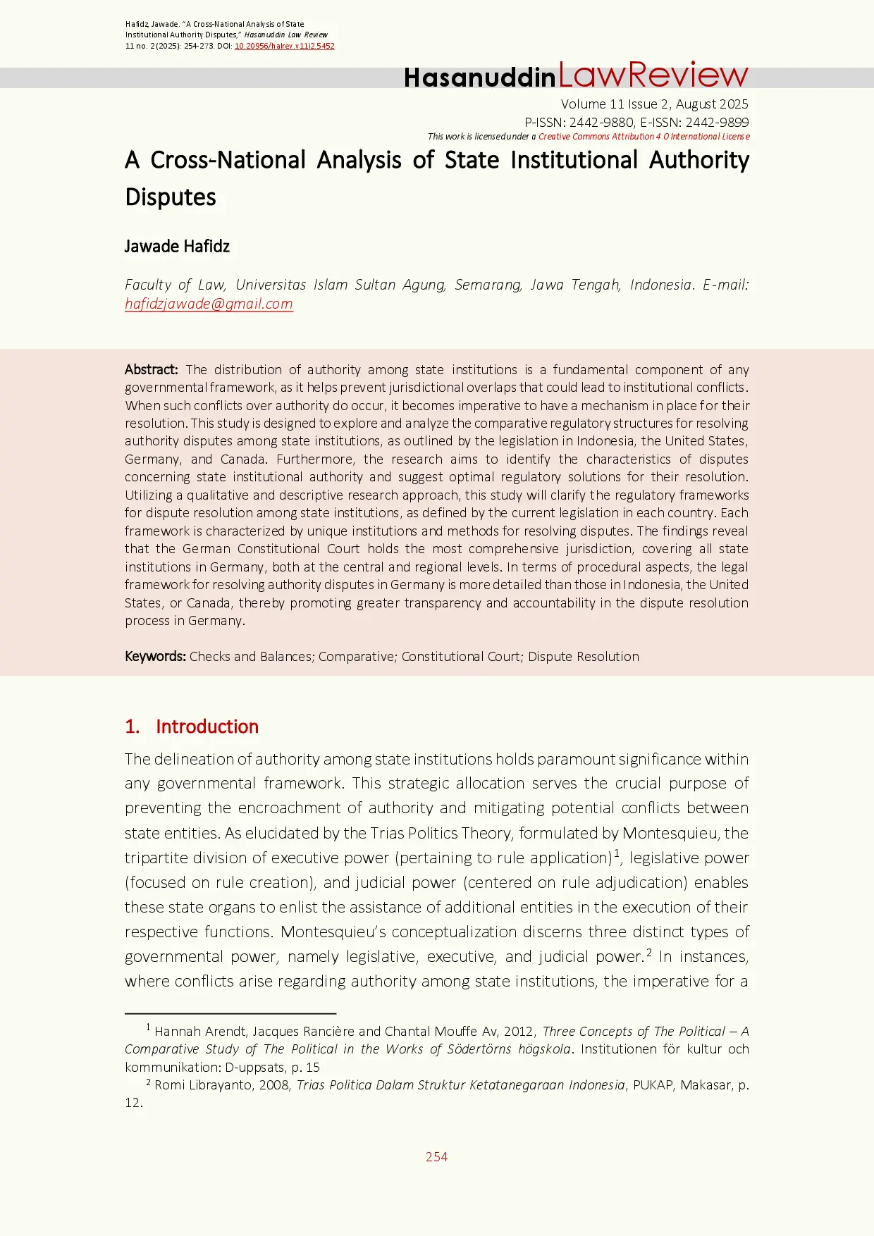 juris A Cross National Analysis of State Institutional Authority Disputes