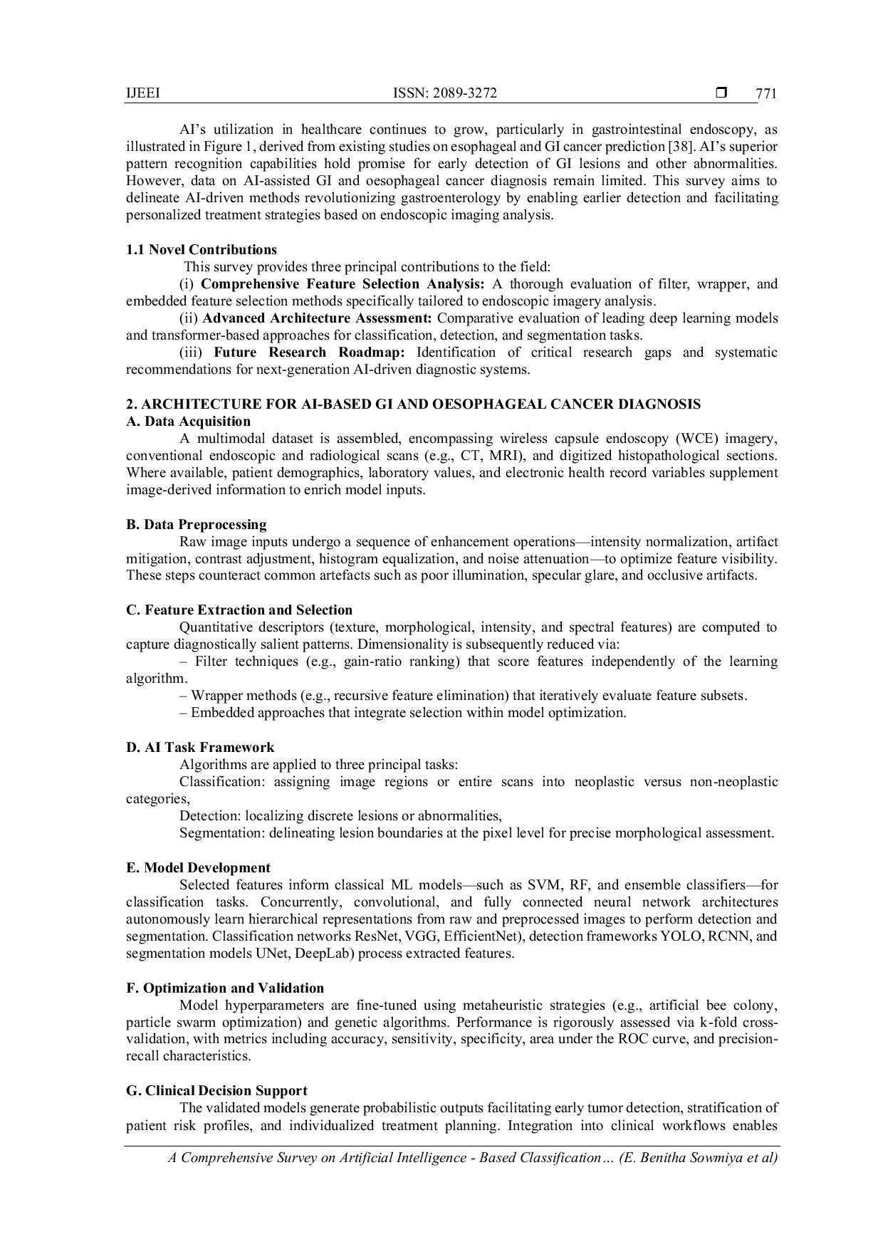 JURIS A Comprehensive Survey on Artificial Intelligence Based Classification of Gastrointestinal Oesophageal Cancers