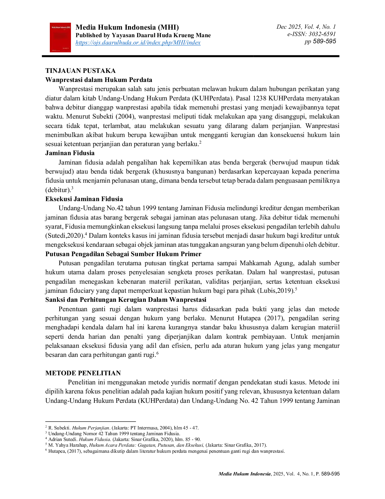 JURIS Analisis Kasus Perikatan Wanprestasi dalam Putusan Pengadilan Negeri Jakarta Barat Nomor 785 PDT G 2023 PN JKT BRT