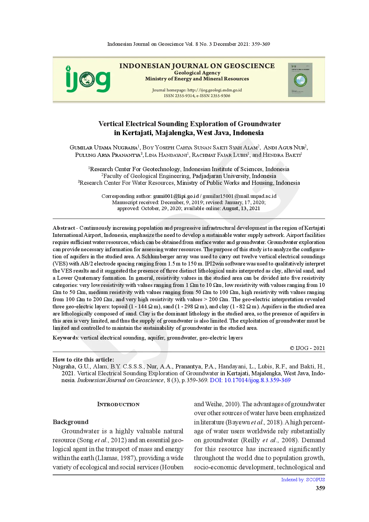 juris Vertical Electrical Sounding Exploration of Groundwater in Kertajati Majalengka West Java Indonesia