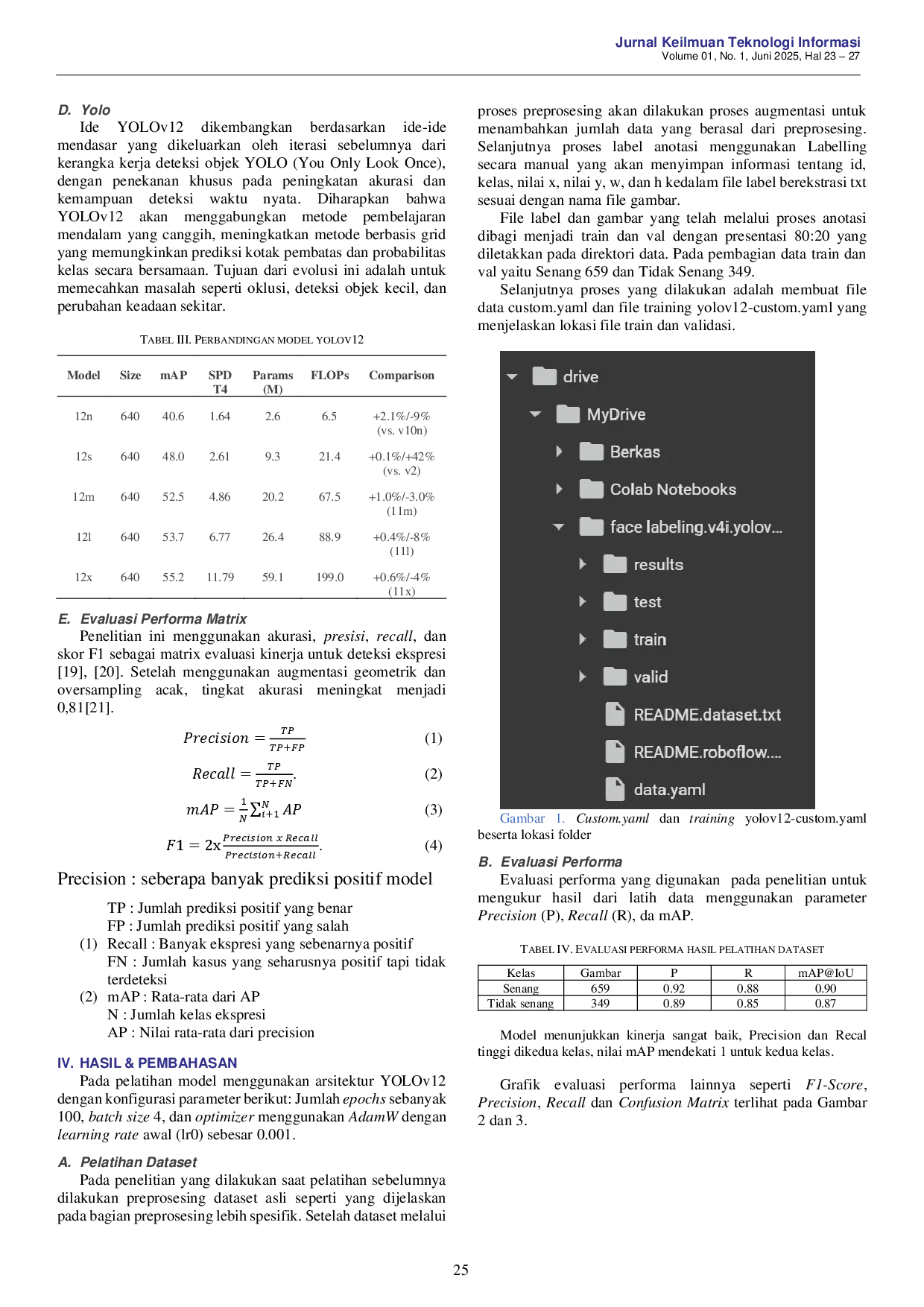 juris Deteksi Ekspresi Wajah Real Time Menggunakan YOLOv12