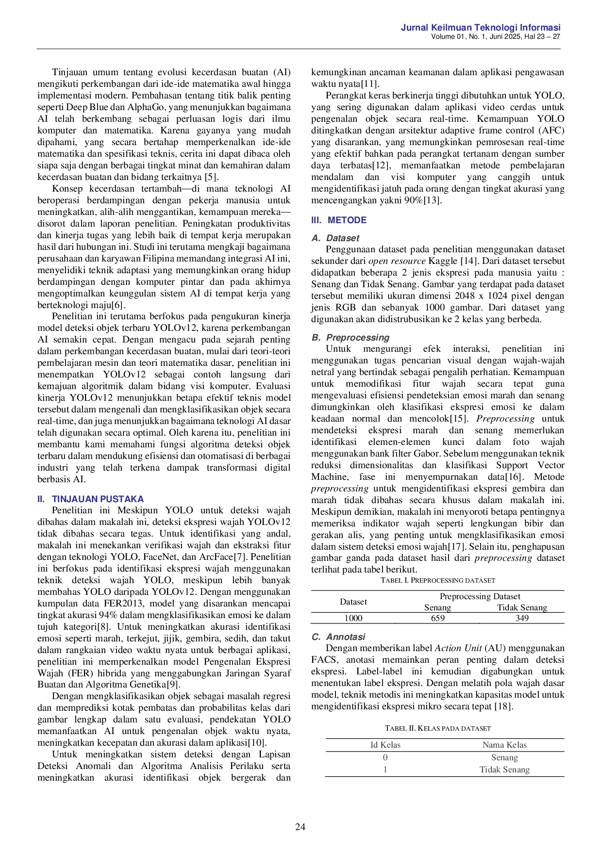 juris Deteksi Ekspresi Wajah Real Time Menggunakan YOLOv12