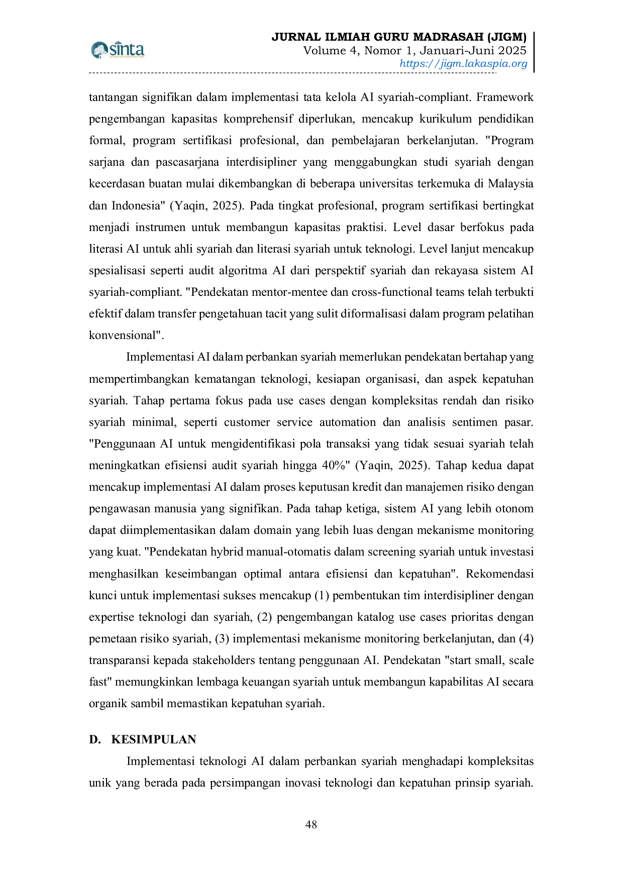 JURIS Tantangan Implementasi AI di Perbankan Syariah Perspektif Regulasi dan Etika