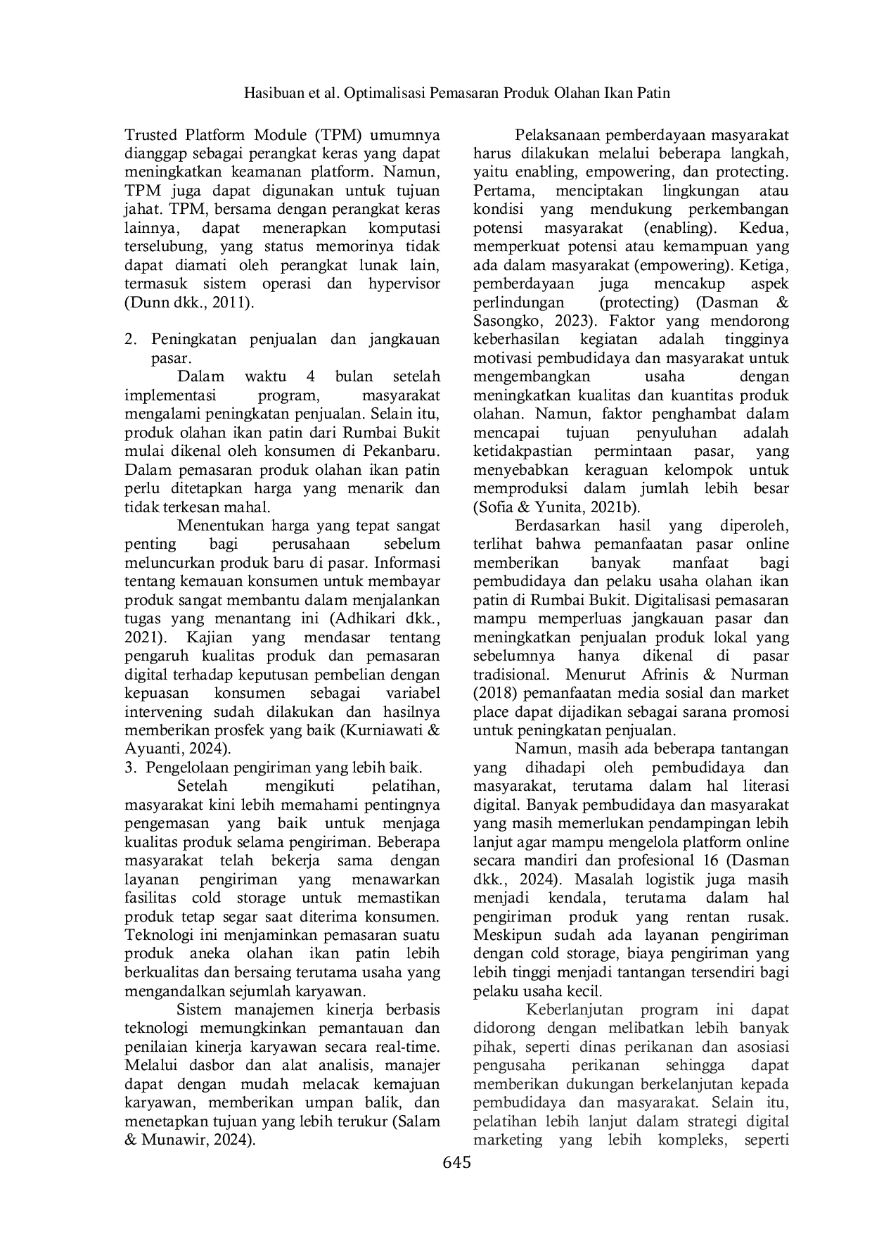 JURIS Optimalisasi Pemasaran Produk Olahan Ikan Patin melalui Pemanfaatan Pasar Online